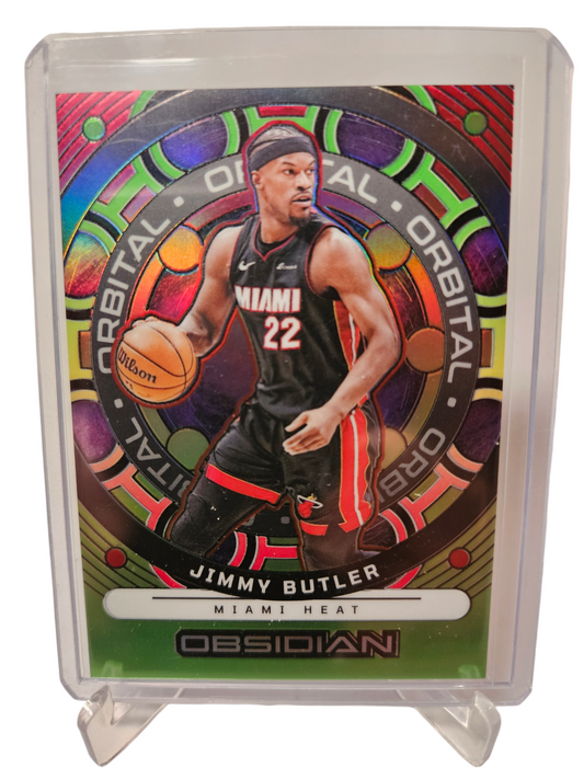 2023-24 Panini Obsidian International #17 Jimmy Butler Orbital Reggae Prizm