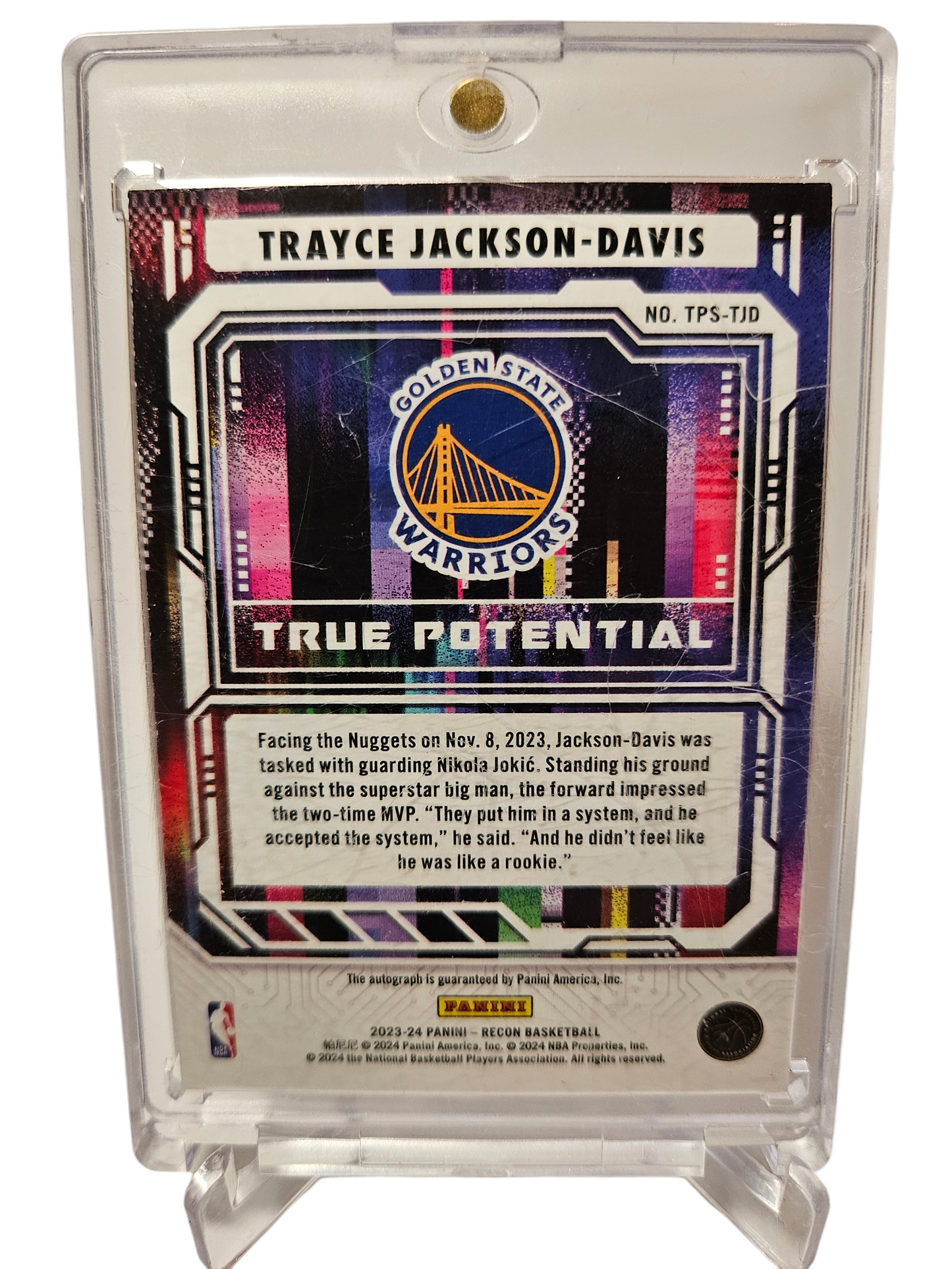 2023-24 Panini Recon #TPS-TJD Trayce Jackson-Davis Rookie Card True Potential Autograph 072/149