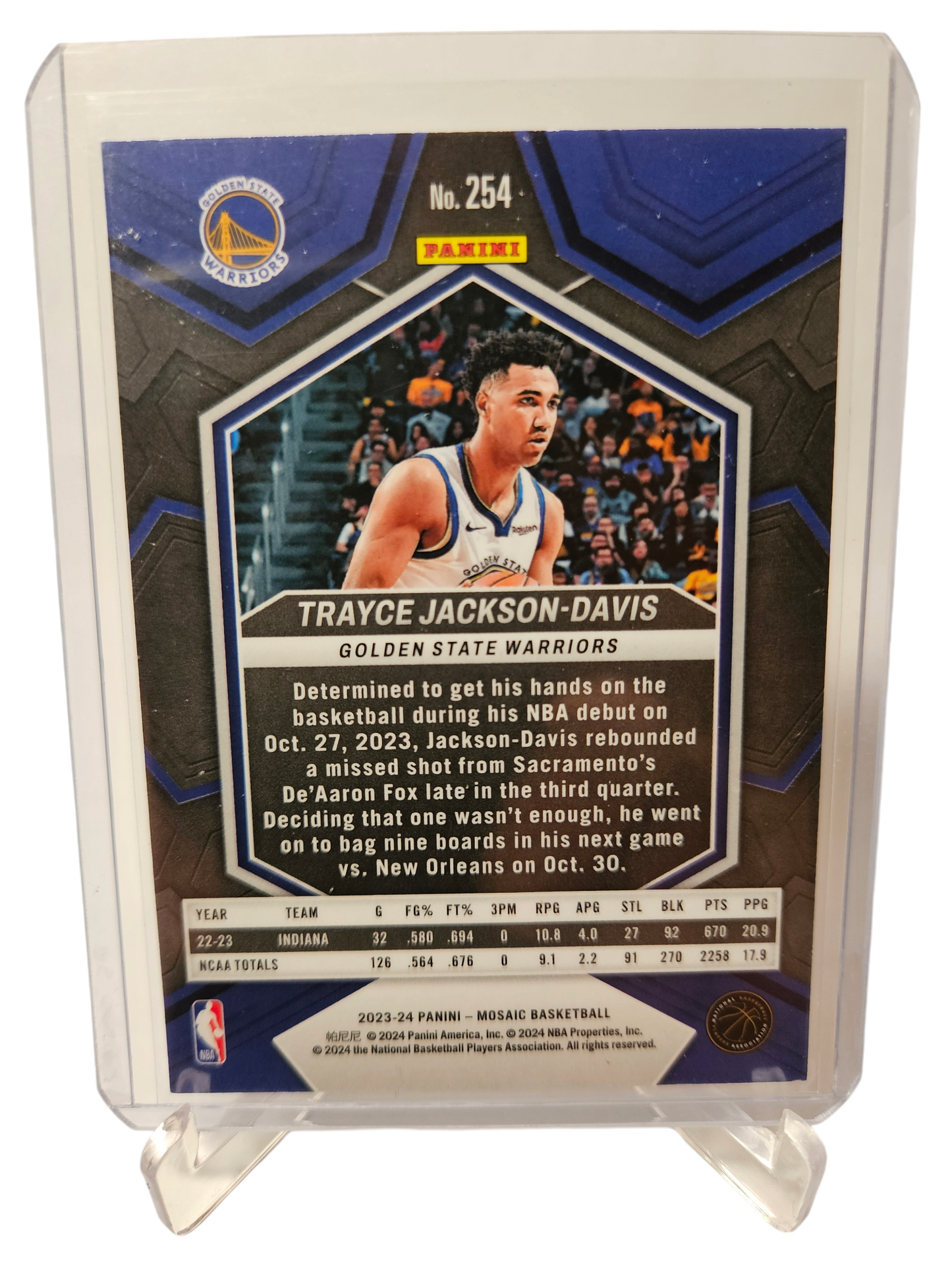 2023-24 Panini Mosaic #254 Trayce Jackson-Davis Rookie Card NBA Debut