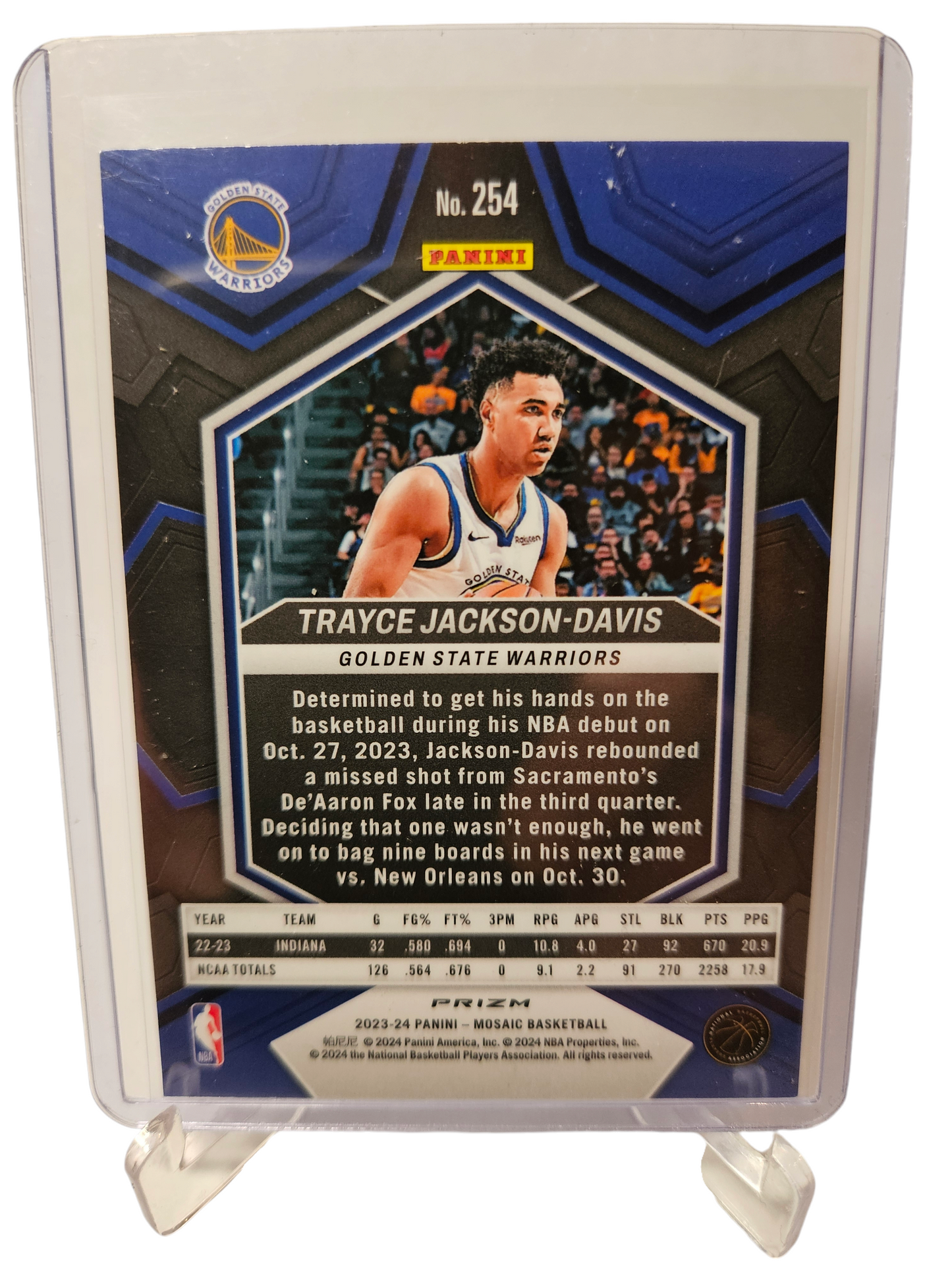 2023-24 Panini Mosaic #254 Trayce Jackson-Davis Rookie Card Red Mosaic Prizm