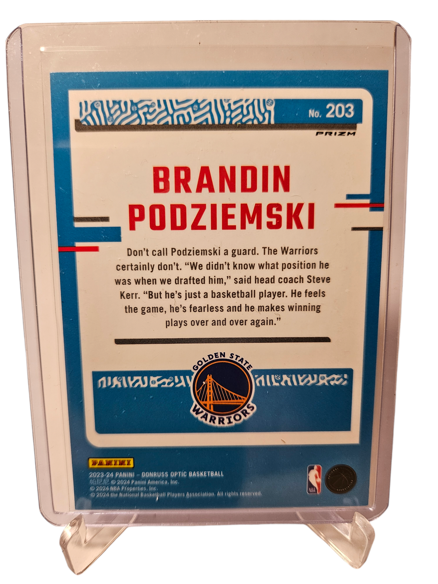 2023-24 Panini Donruss Optic #203 Brandin Podziemski Rookie Card Rated Rookie Fast Break Holo