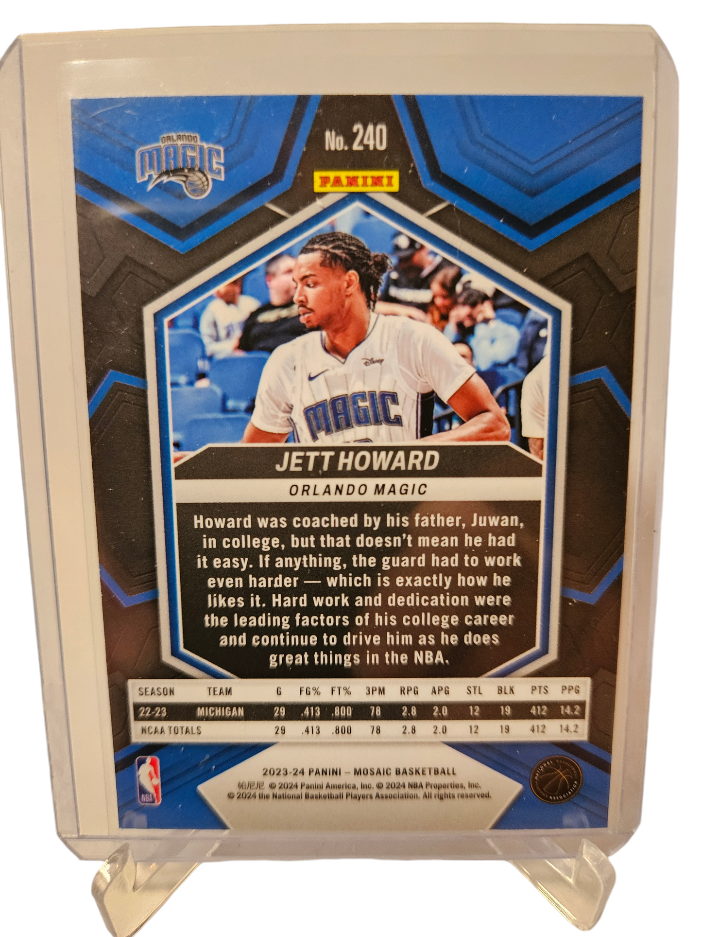 2023-24 Panini Mosaic #240 Jett Howard Rookie Card