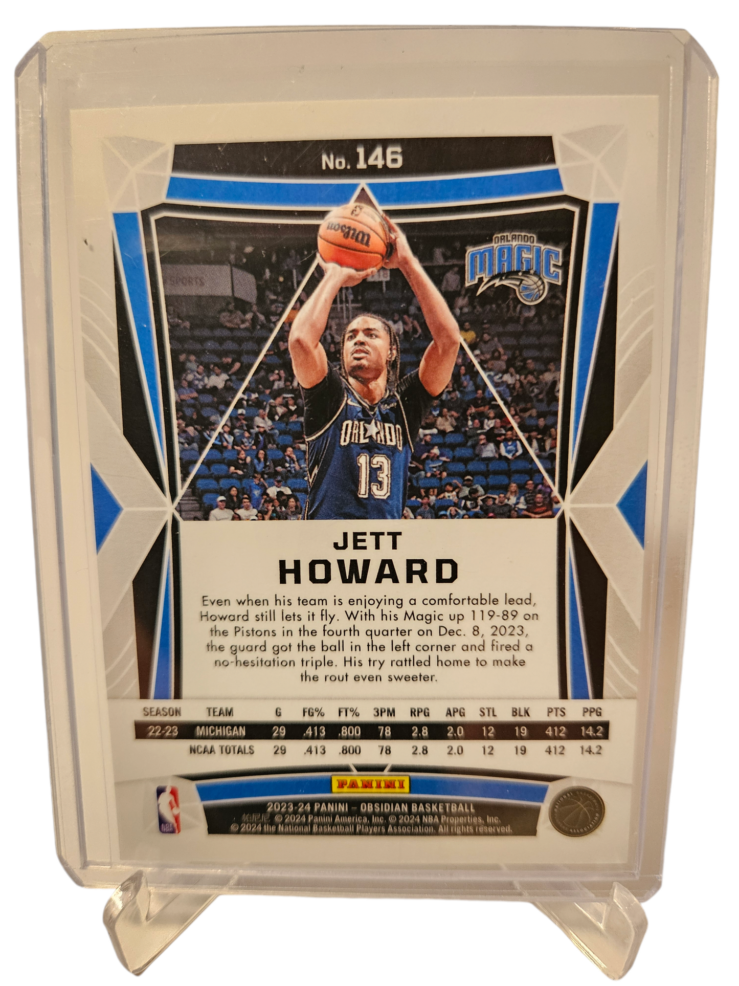 2023-24 Panini Obsidian #146 Jett Howard Rookie Card