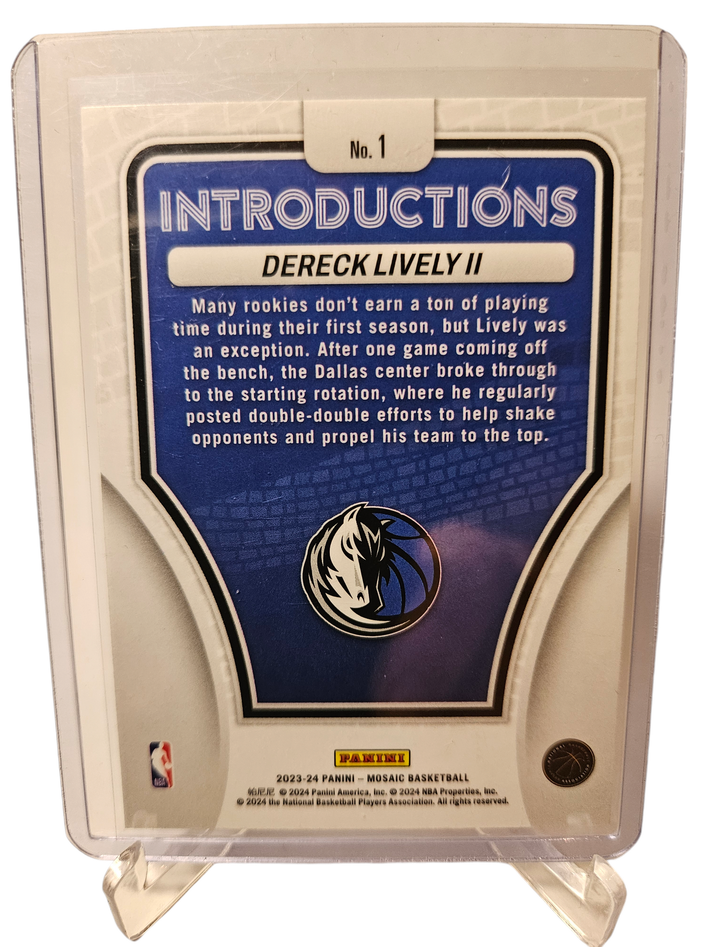 2023-24 Panini Mosaic #1 Dereck Lively II Introductions