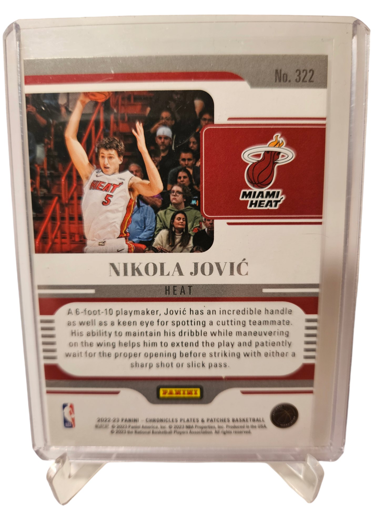 2022-23 Panini Chronicles Plates And Patches #322 Nikola Jovic Rookie Card Red 036/149