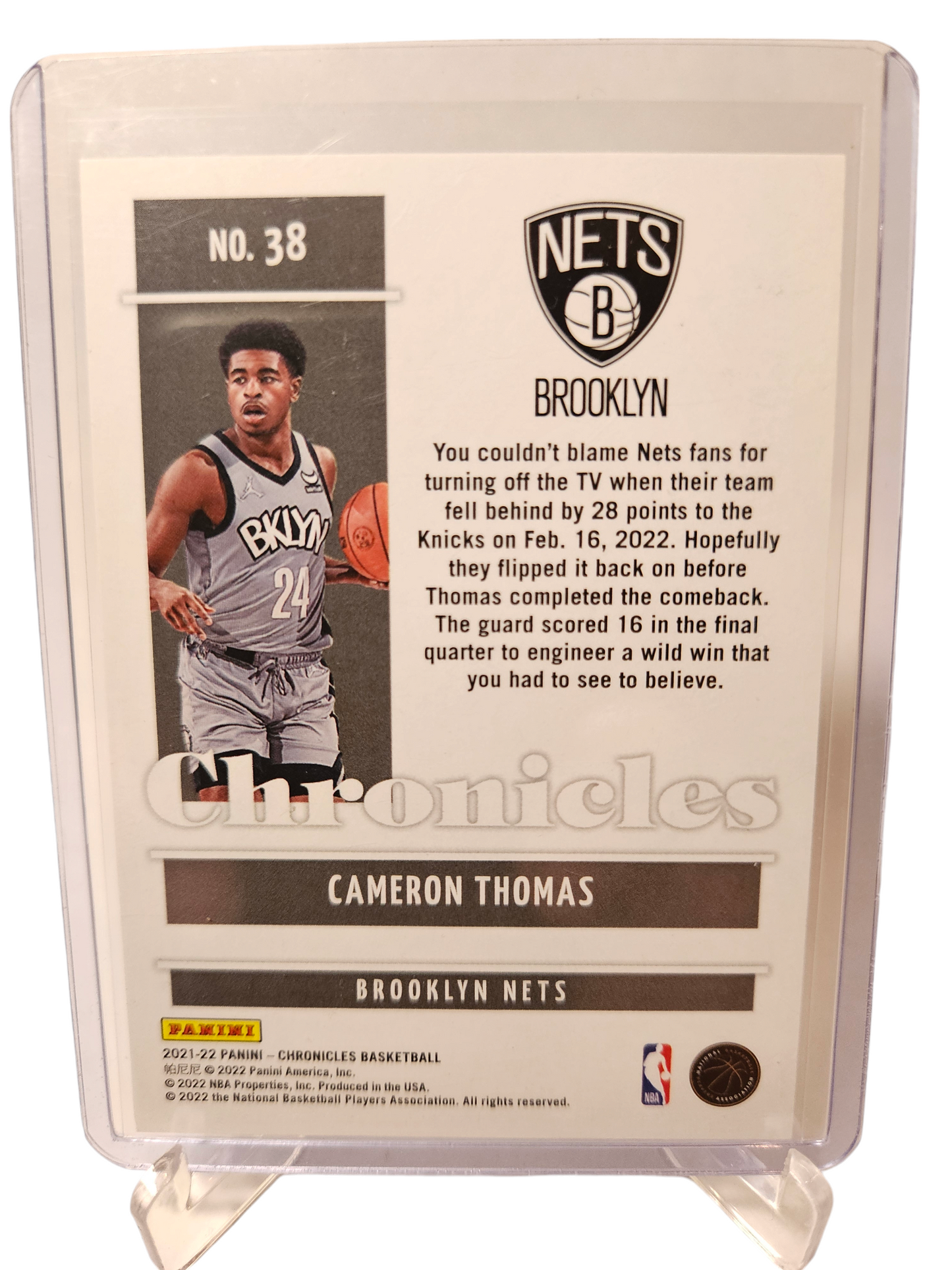 2021-22 Panini Chronicles #38 Cameron Thomas Rookie Card Red 084/149