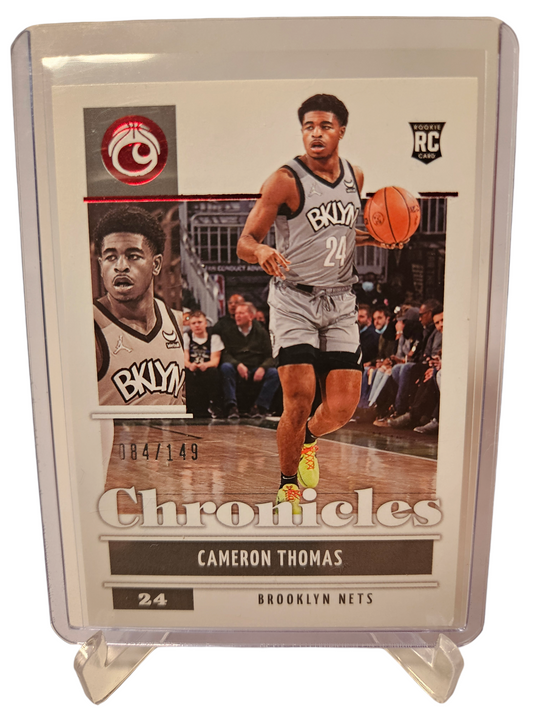 2021-22 Panini Chronicles #38 Cameron Thomas Rookie Card Red 084/149