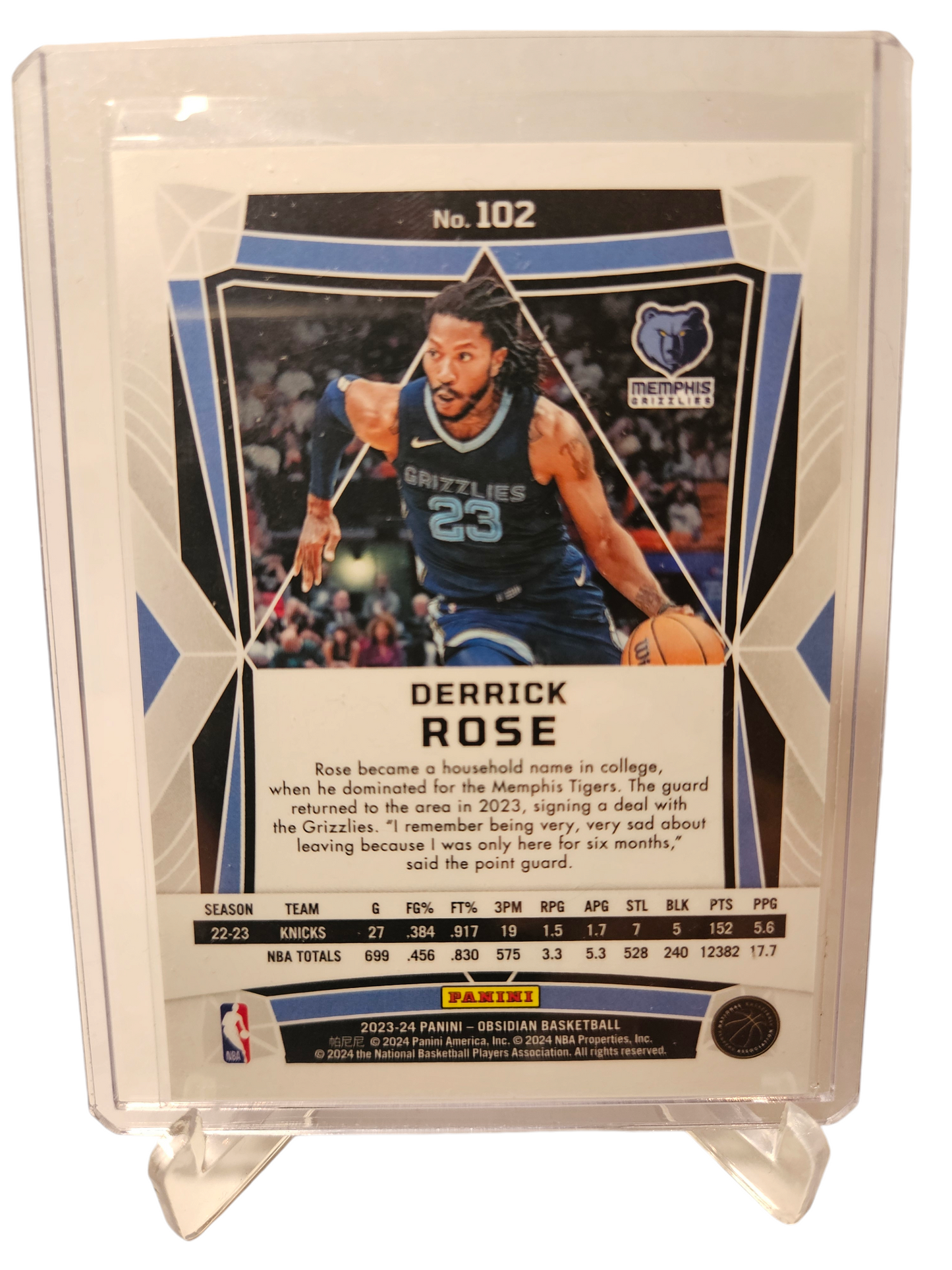 2023-24 Panini Obsidian #102 Dereck Rose