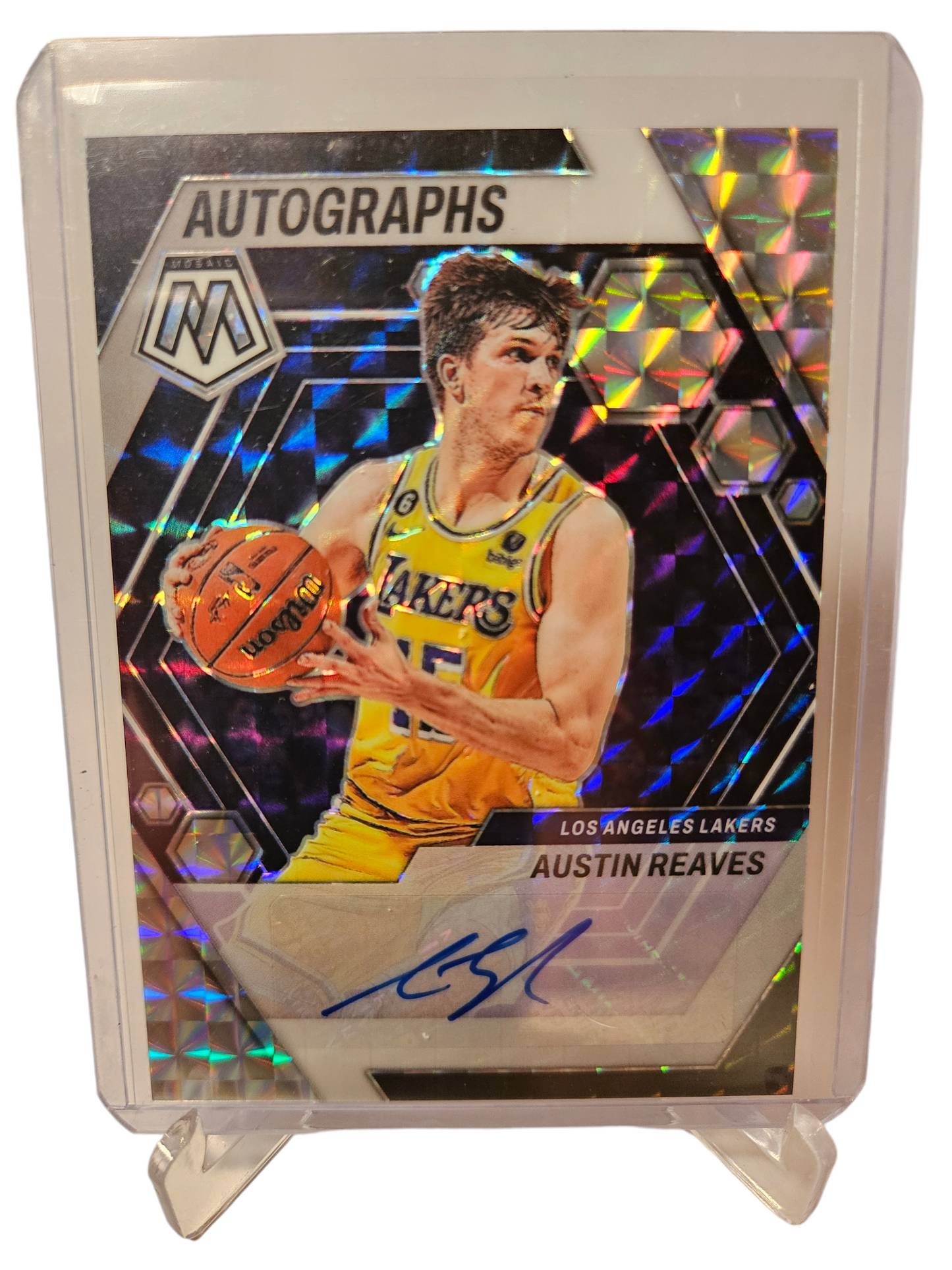 2023-24 Panini Mosaic #AM-AUS Austin Reeves Mosaic Prizm Autograph