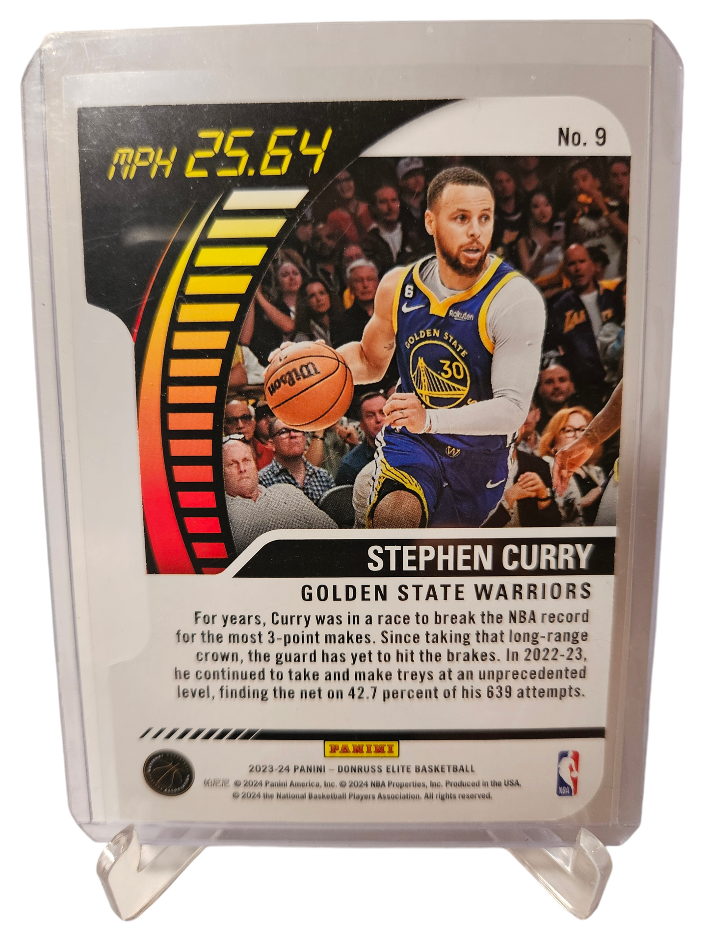 2023-24 Panini Donruss Elite #9 Stephen Curry Full Throttle Orange Die Cut