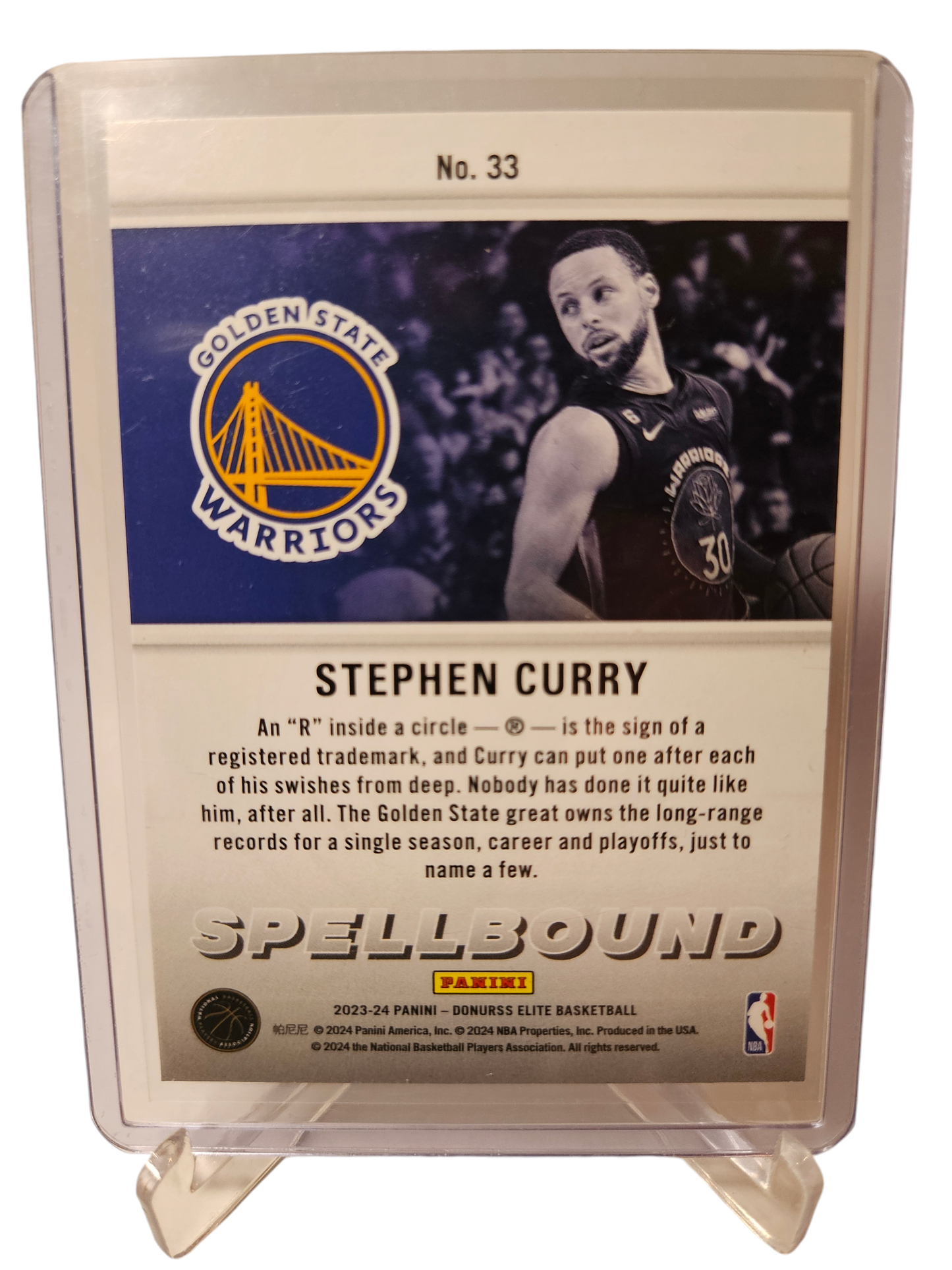 2023-24 Panini Donruss Elite International #33 Stephen Curry Spellbound R