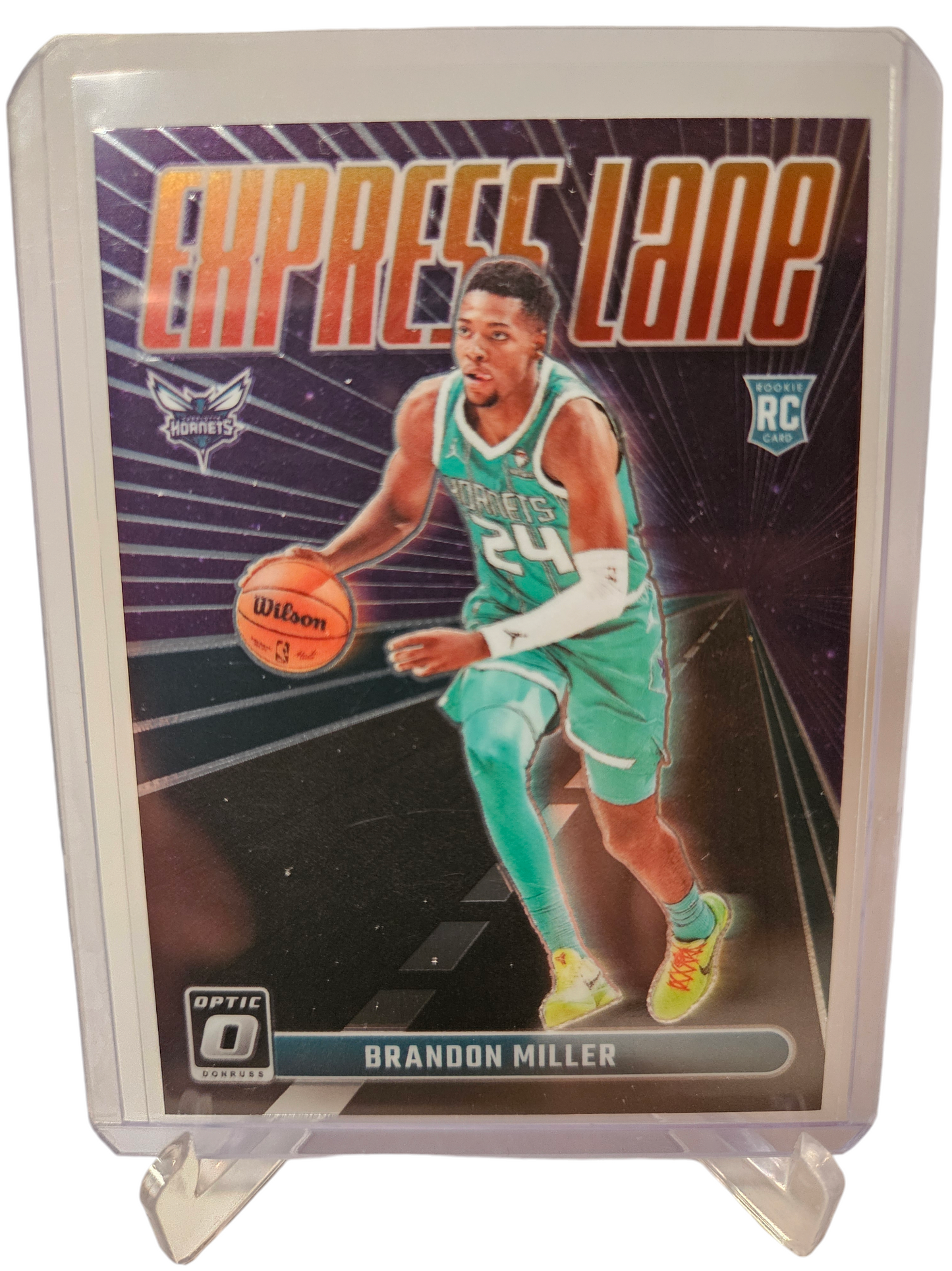 2023-24 Panini Donruss Optic #3 Brandon Miller Rookie Card Express Lane Purple