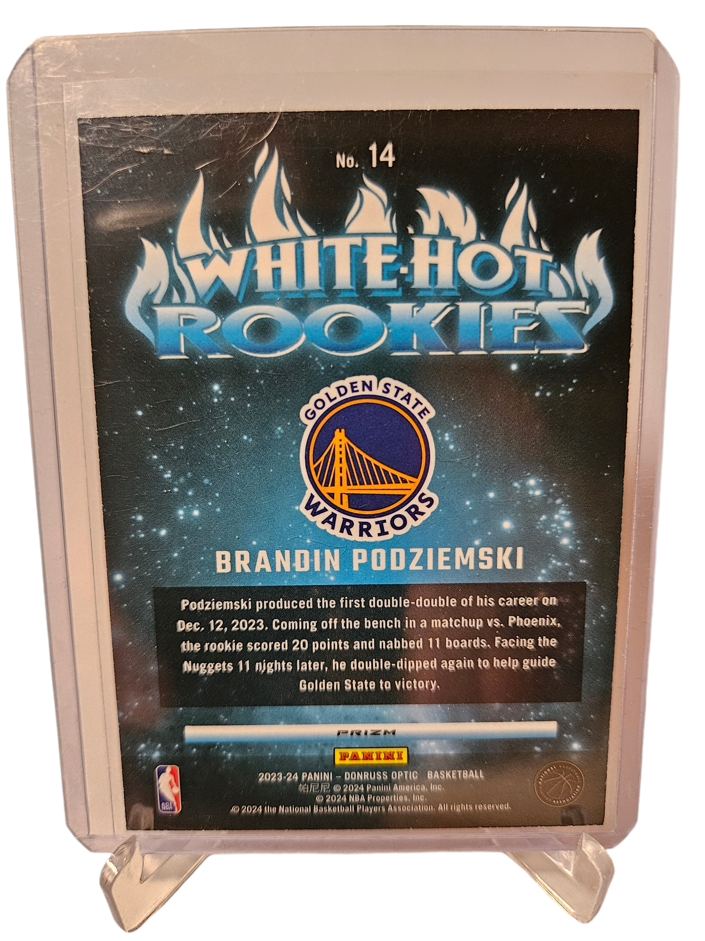 2023-24 Panini Donruss Optic #14 Brandin Podziemski White Hot Rookies Silver Holo