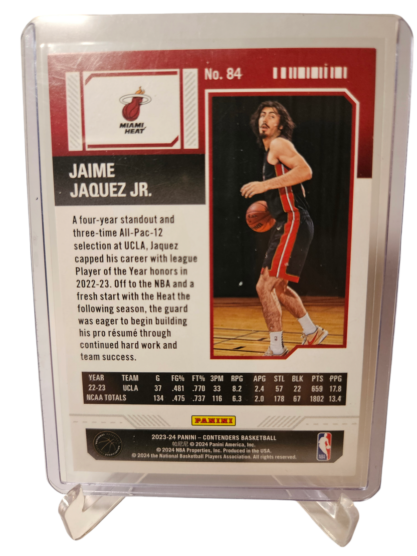 2023-24 Panini Contenders #84 Jamie Jaquez JR Rookie Card Playoff Ticket Silver Holo 117/249