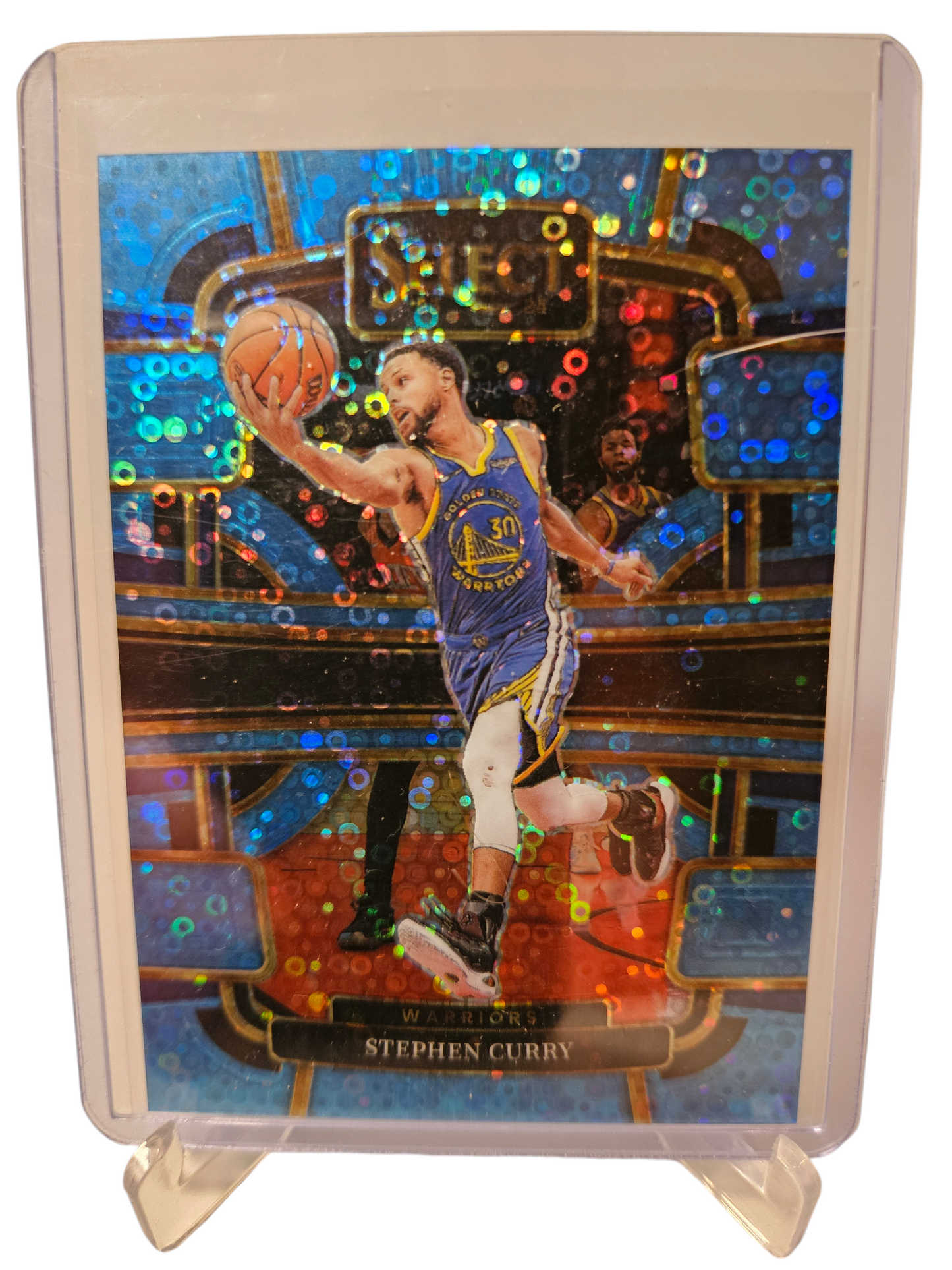 2023-24 Panini Select #56 Stephen Curry Blue Fast Break Prizm 45/99