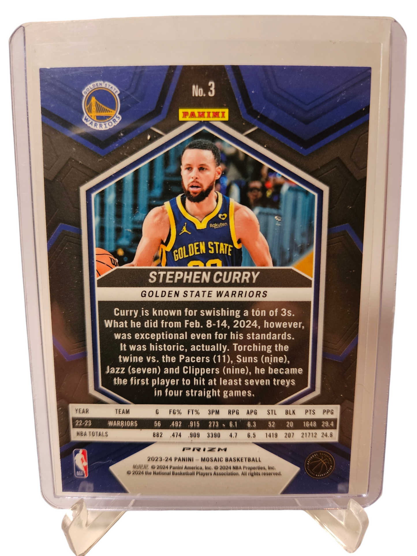 2023-24 Panini Mosaic #3 Stephen Curry Silver Prizm