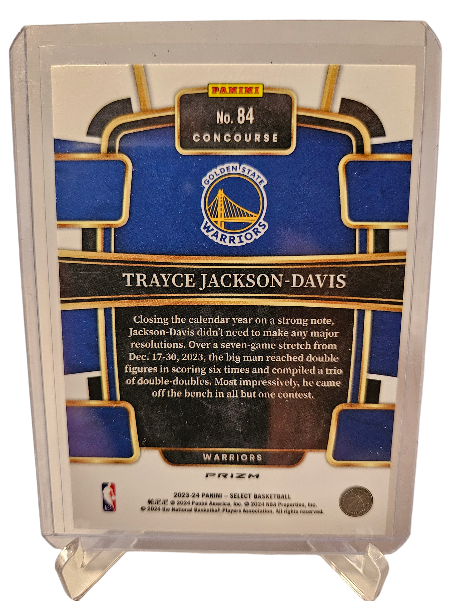 2023-24 Panini Select #183 Trayce Jackson-Davis Rookie Card Concourse Fast Break Prizm