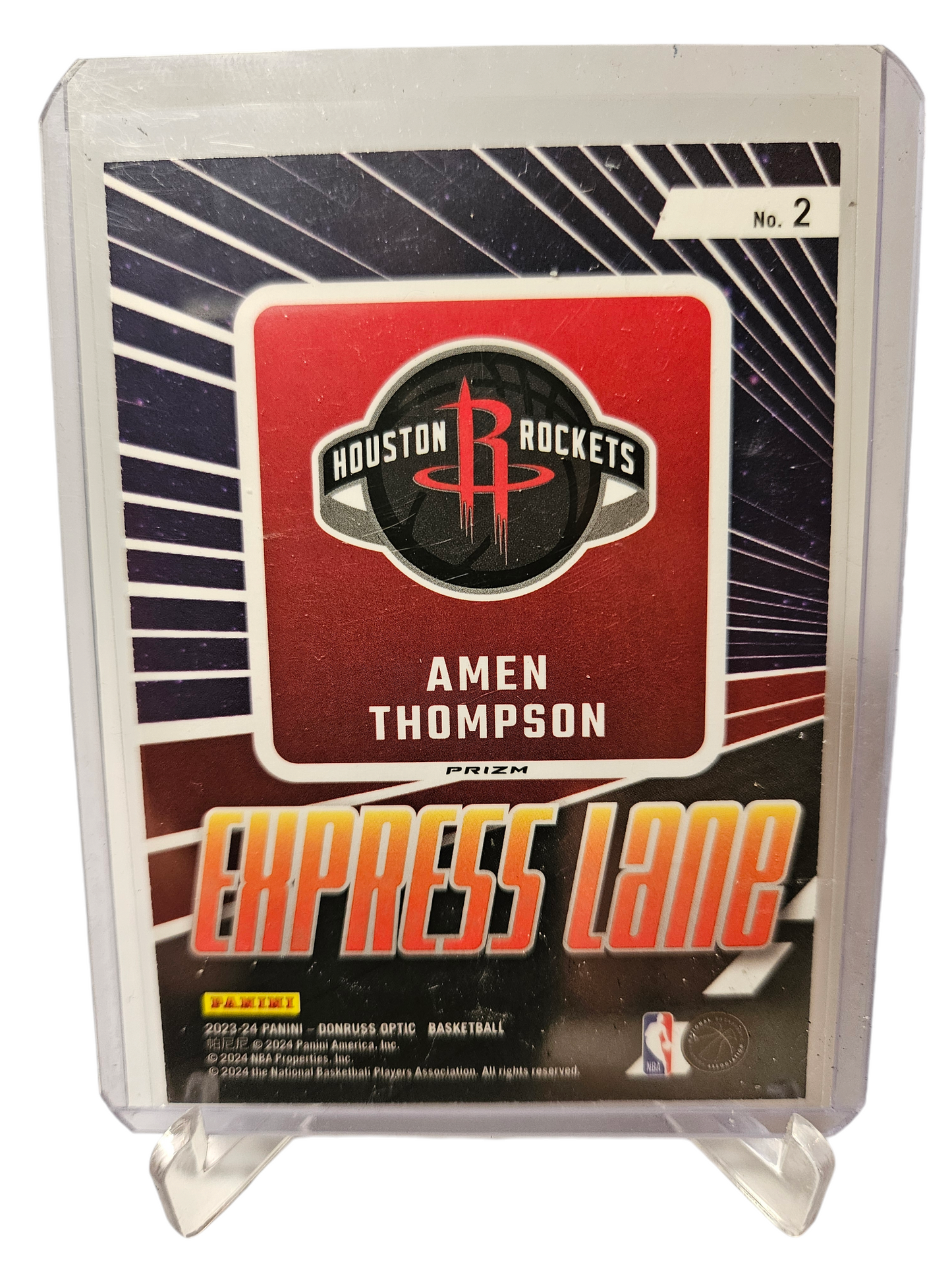 2023-24 Donruss Optic #2 Amen Thompson Rookie Card Express Lane Purple