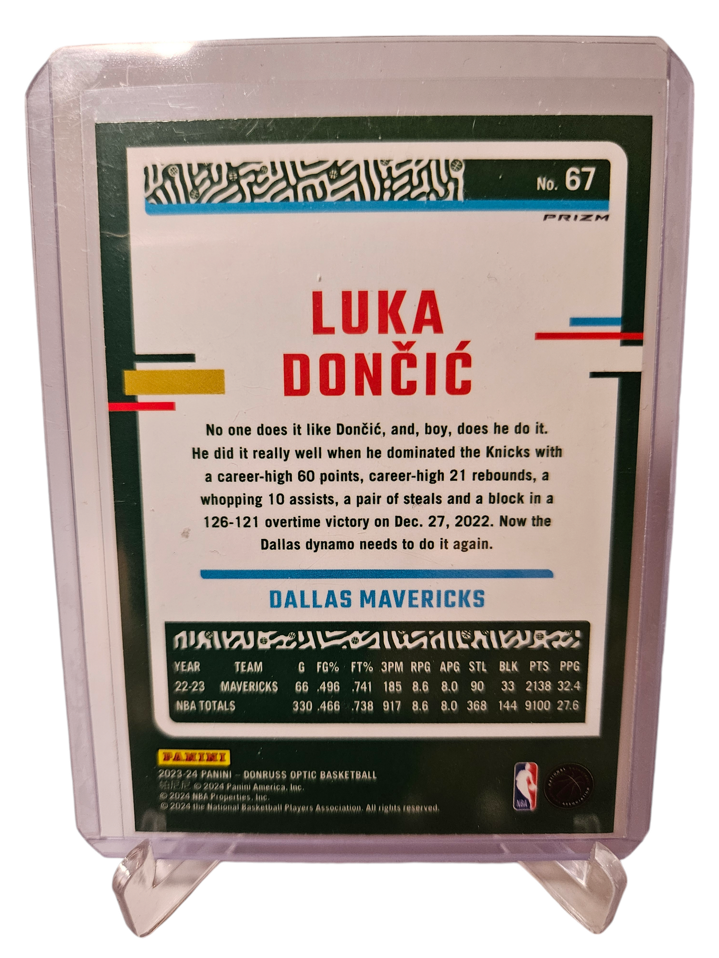 2023-24 Panini Donruss Optic #67 Luka Doncic Pink Hyper Prizm