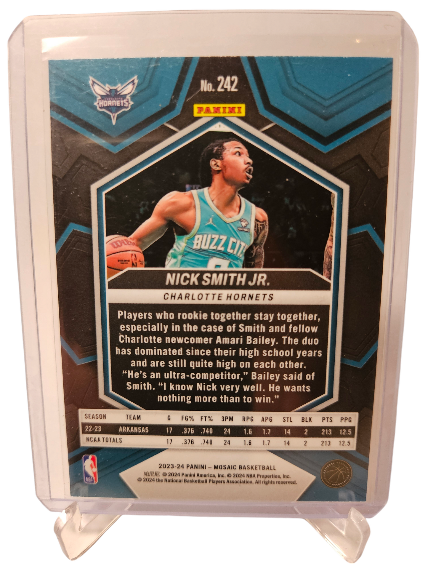 2023-24 Panini Mosaic #242 Nick Smith JR Rookie Card