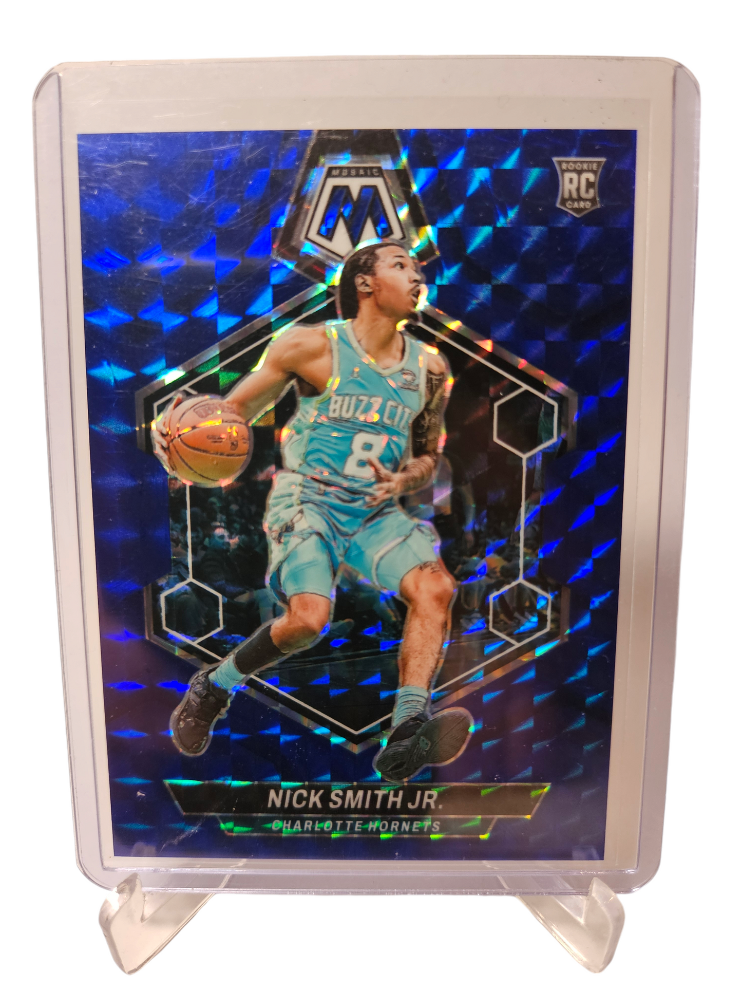 2023-24 Panini Mosaic #242 Nick Smith JR Rookie Card Blue Mosaic Prizm 181/199