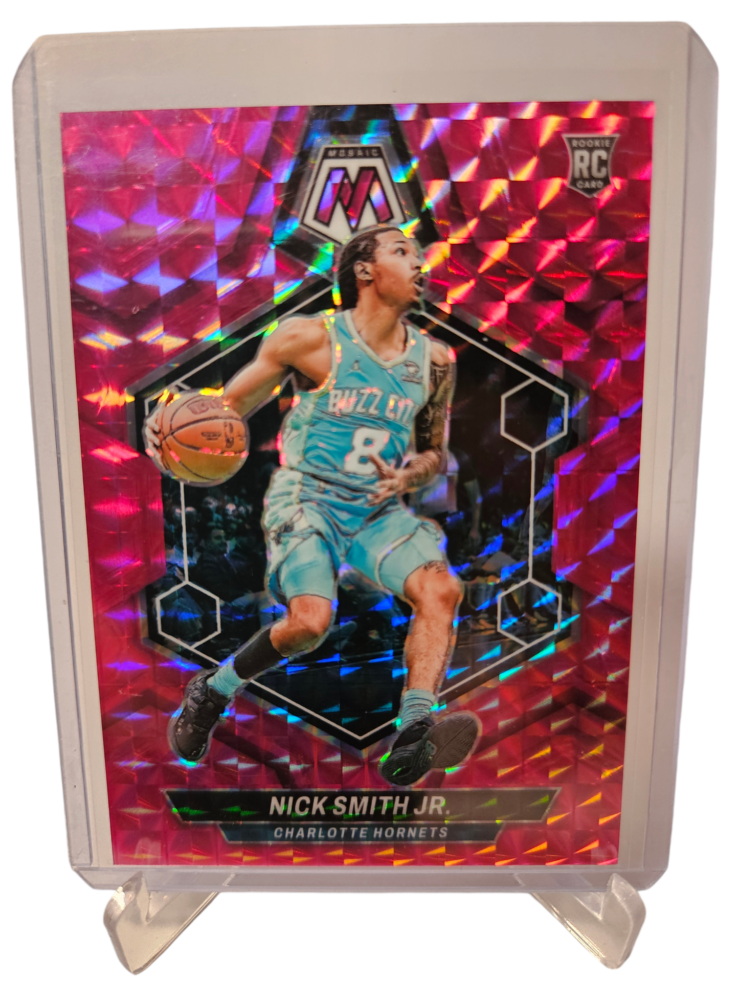 2023-24 Panini Mosaic #242 Nick Smith JR Rookie Card Pink Mosaic Prizm 185/149