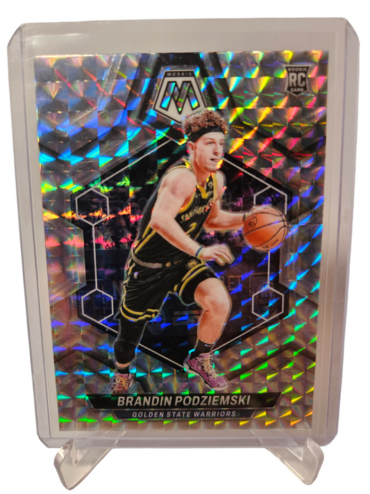 2023-24 Panini Mosaic #245 Brandin Podziemski Rookie Card Mosaic Prizm