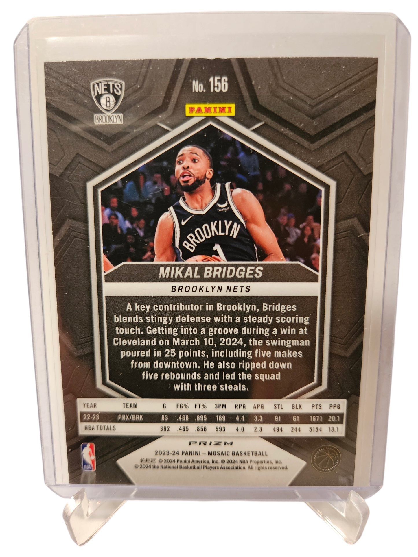 2023-24 Panini Mosaic #156 Mikal Bridges Fastbreak Prizm