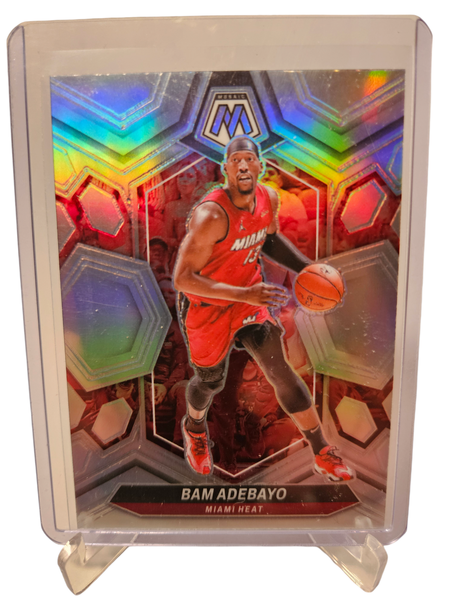 2023-24 Panini Mosaic #26 Bam Adebayo Silver Prizm