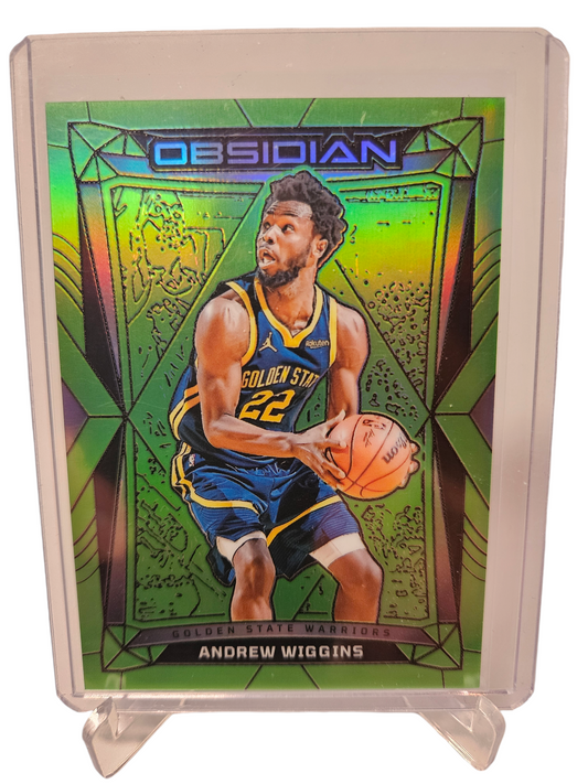 2023-24 Panini Obsidian #75 Andrew Wiggins Green Flood 21/25