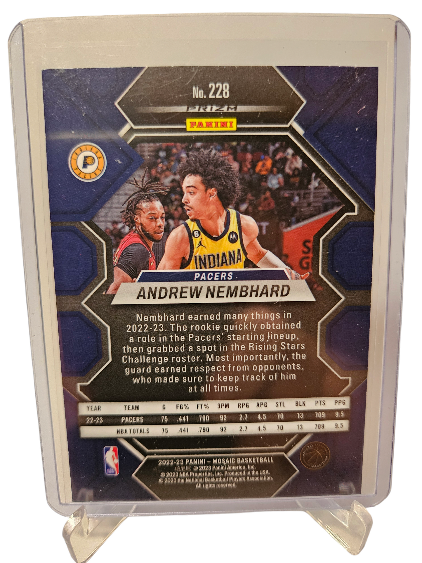 2022-23 Panini Mosaic Choice #228 Andrew Nembhard Rookie Card Choice Exclusive Mosaic Prizm