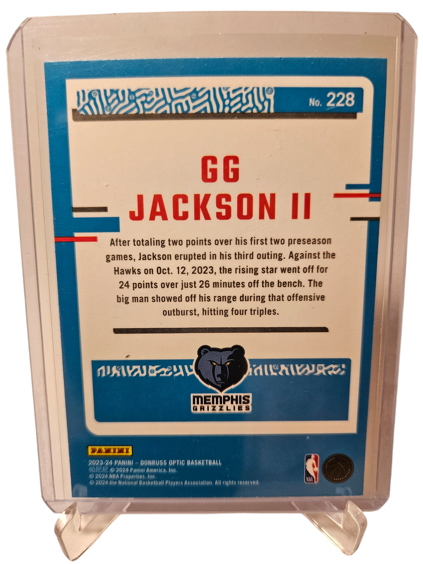 2023-24 Panini Donruss Optic #228 GG Jackson II Rated Rookie