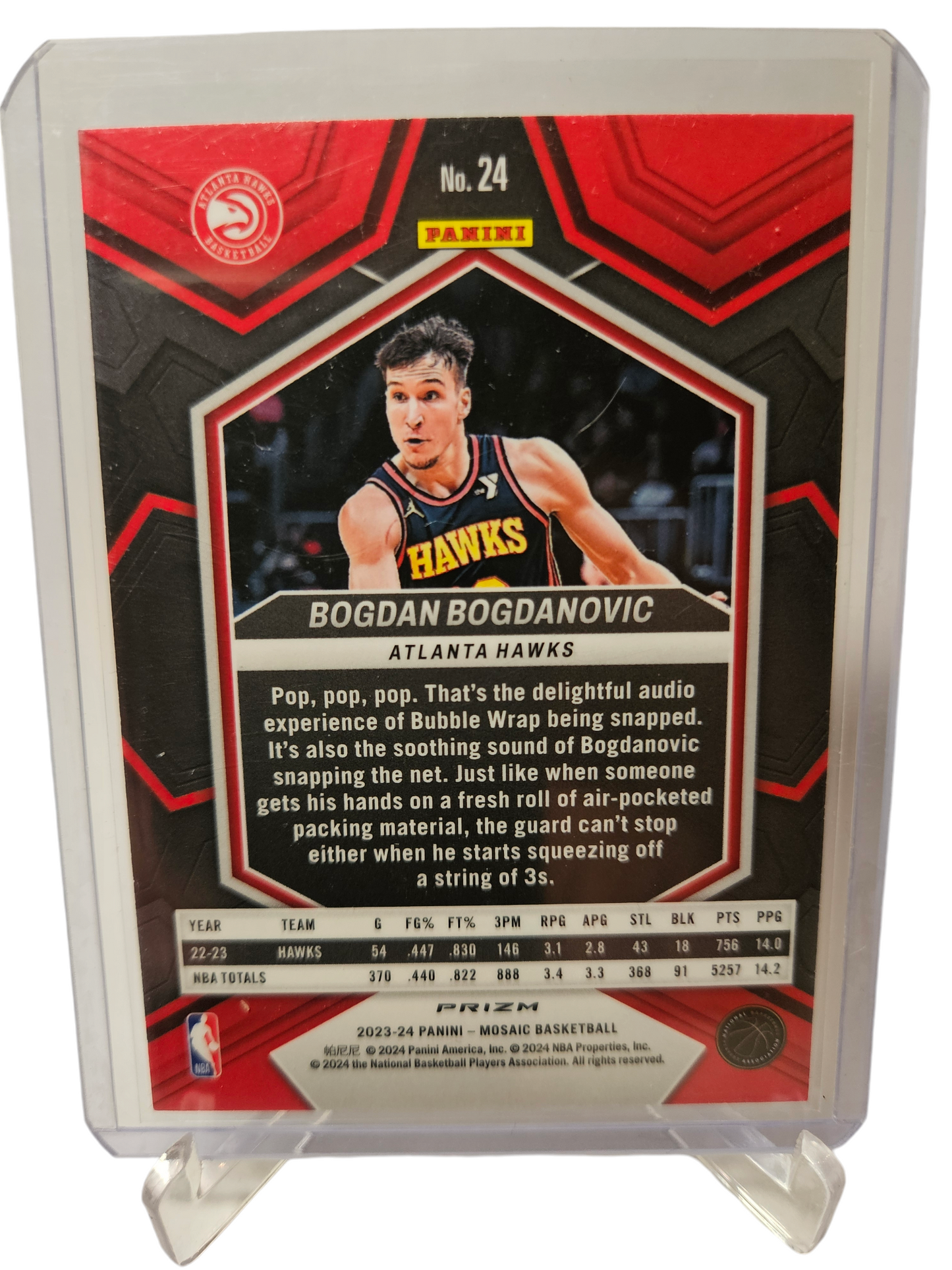 2023-24 Panini Mosaic #24 Bojan Bogdanovic Silver Prizm