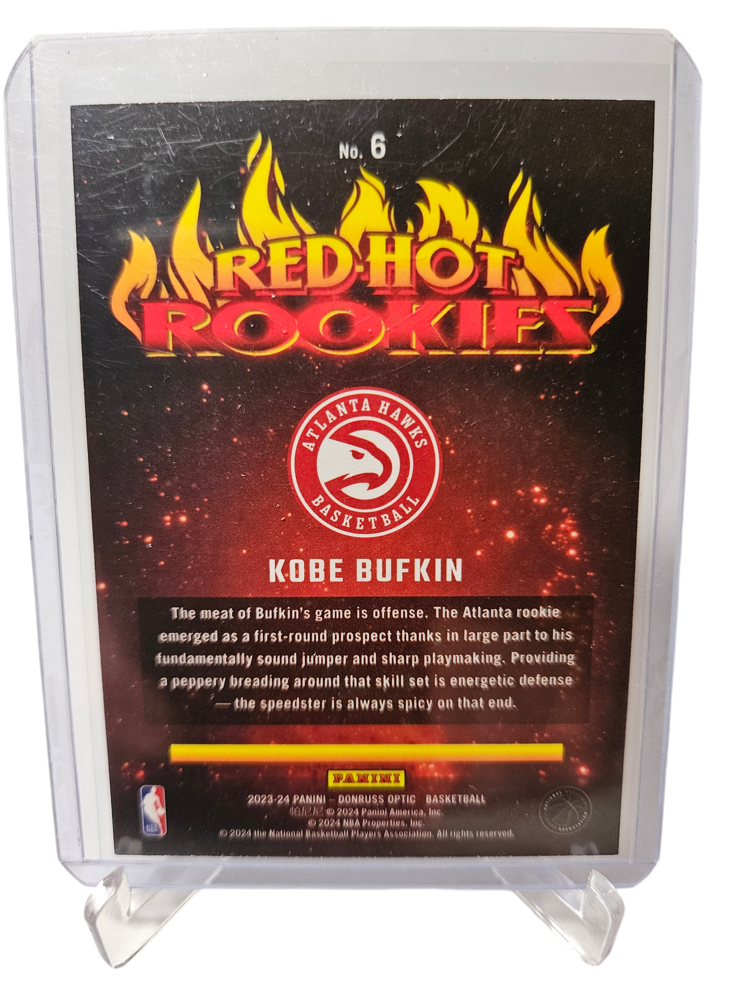 2023-24 Panini Donruss Optic #6 Kobe Bufkin Rookie Card Red Hot Rookies