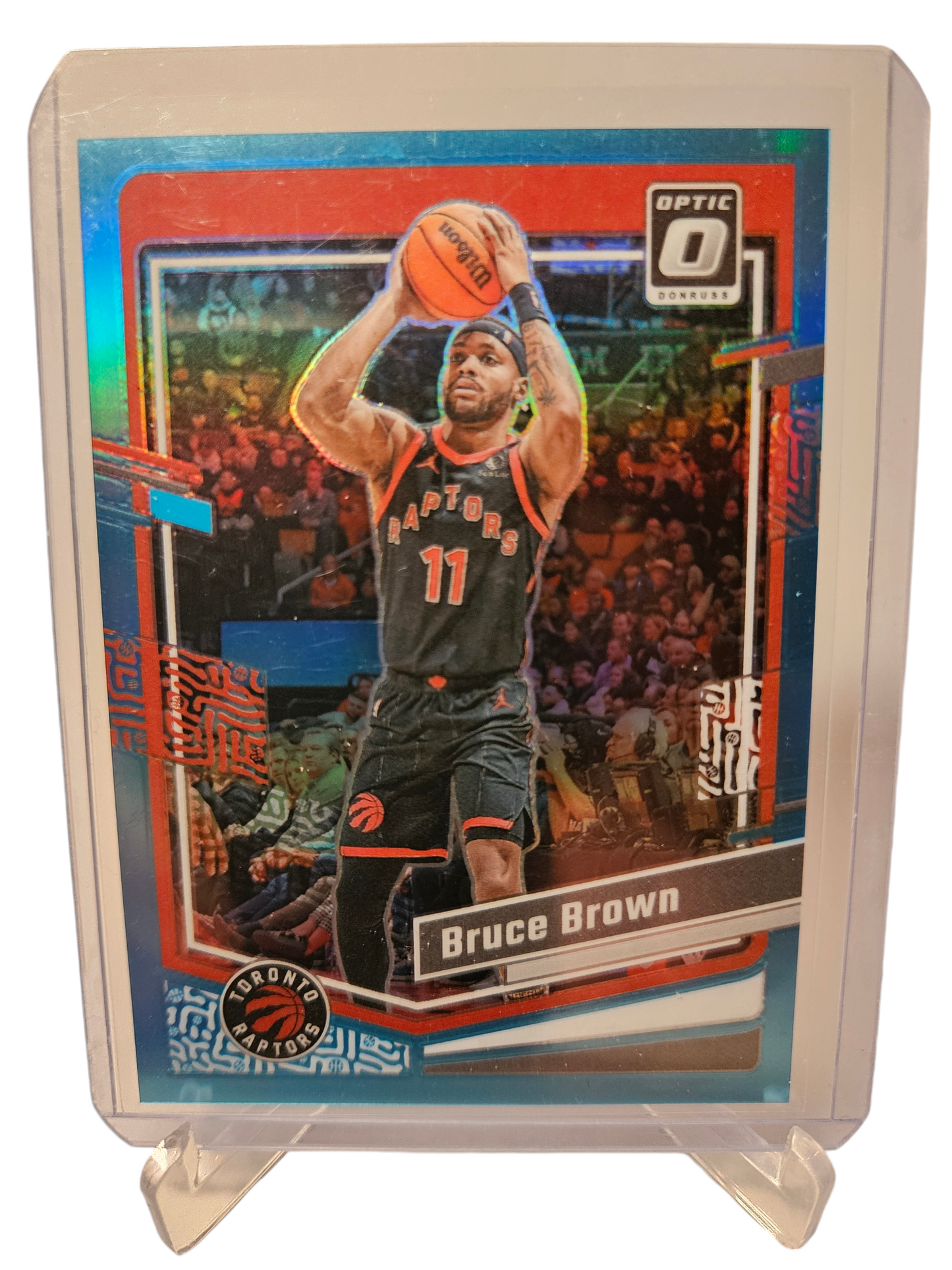 2023-24 Panini Donruss Optic #39 Bruce Brown Blue Aqua Holo Prizm 045/249