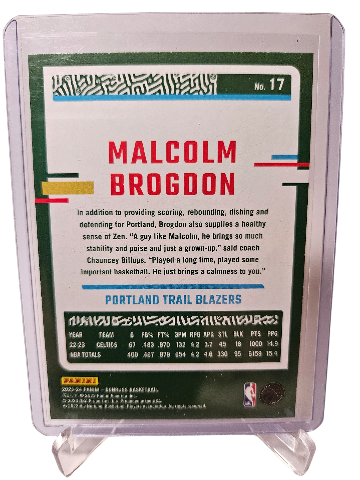 2023-24 Panini Donruss #17 Malcolm Brogdon Press Proof 131/199