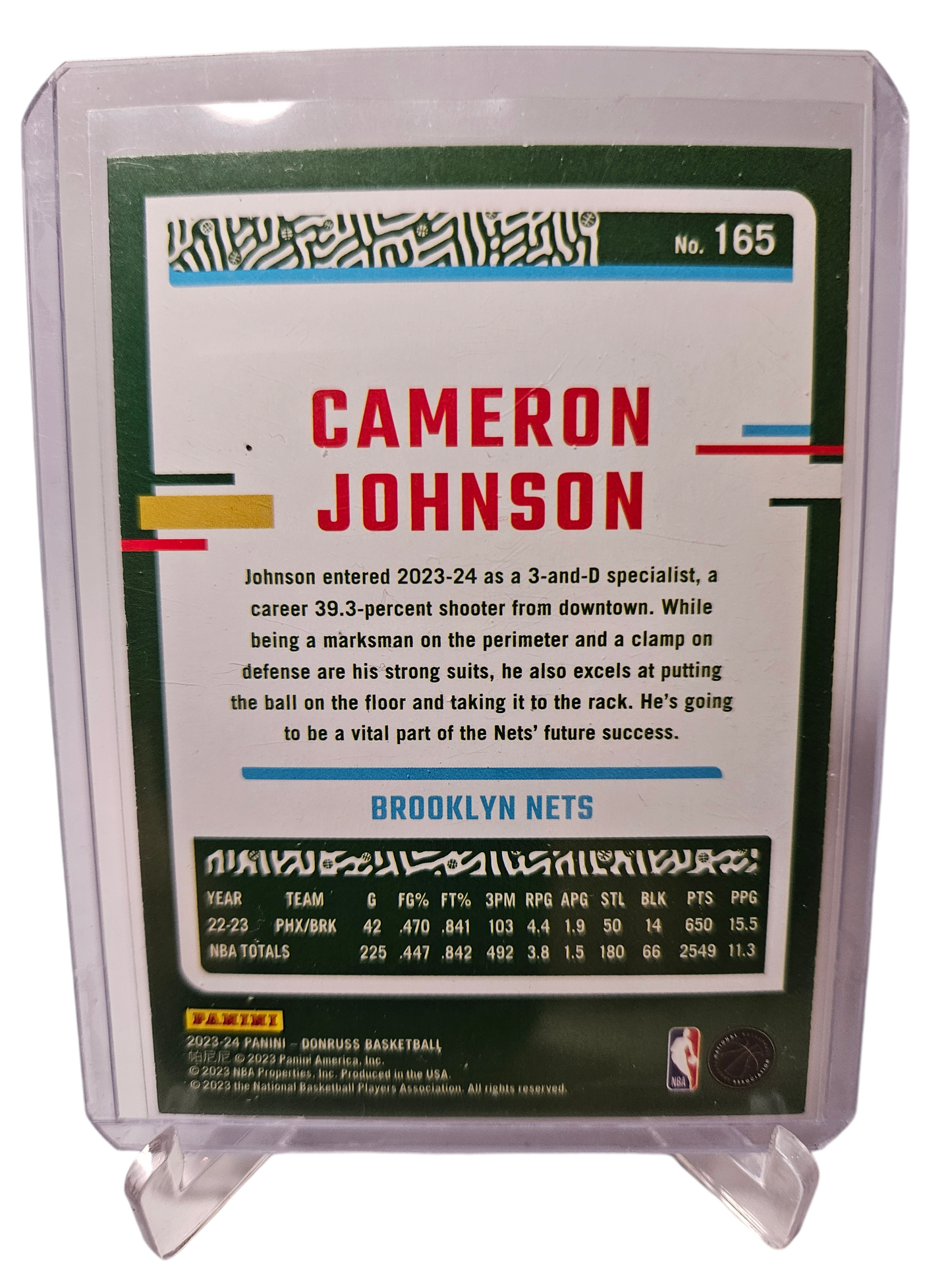 2023-24 Panini Donruss #165 Cameron Johnson Green Laser Holo