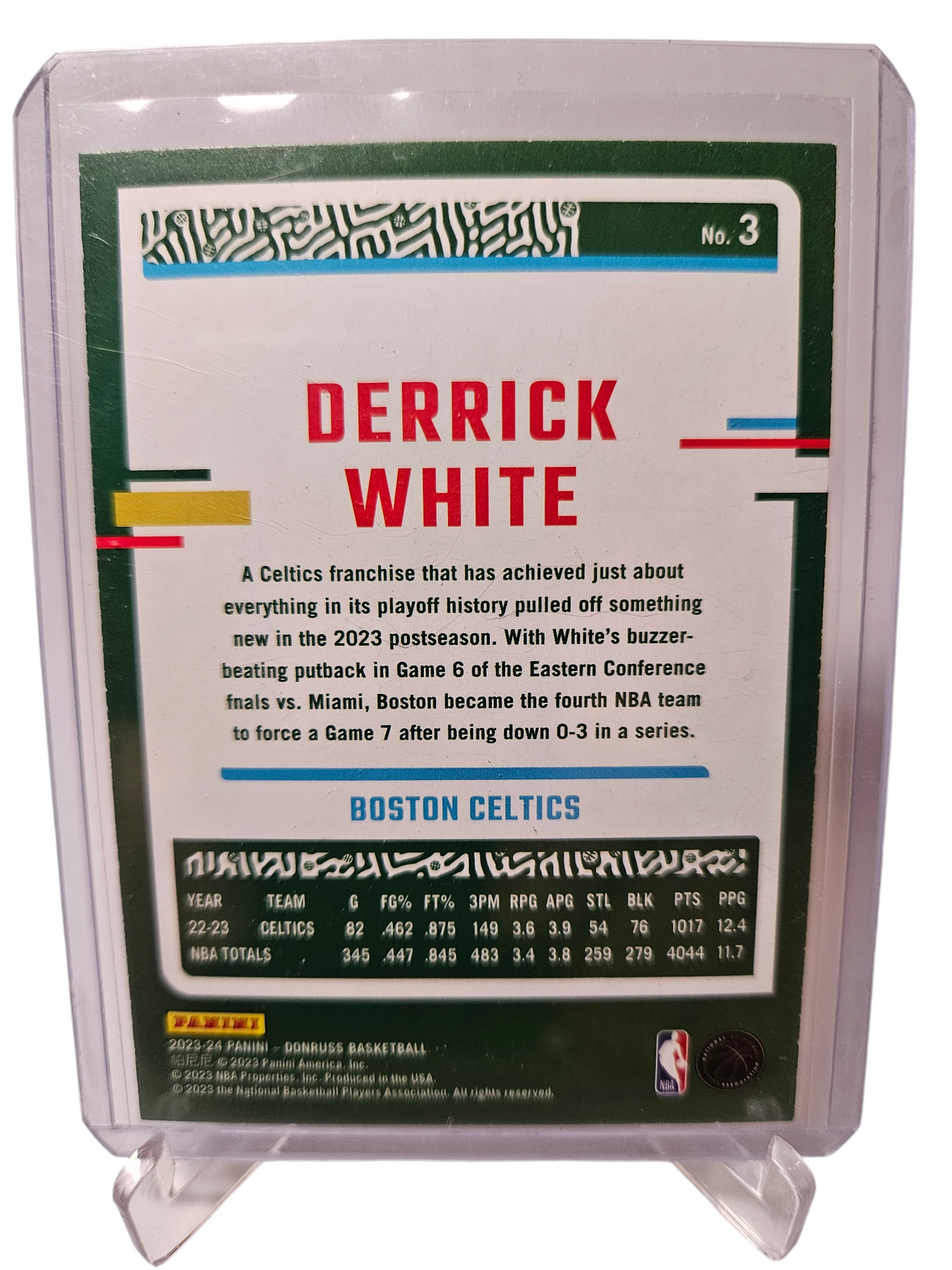 2023-24 Panini Donruss #3 Derrick White Green Laser Holo