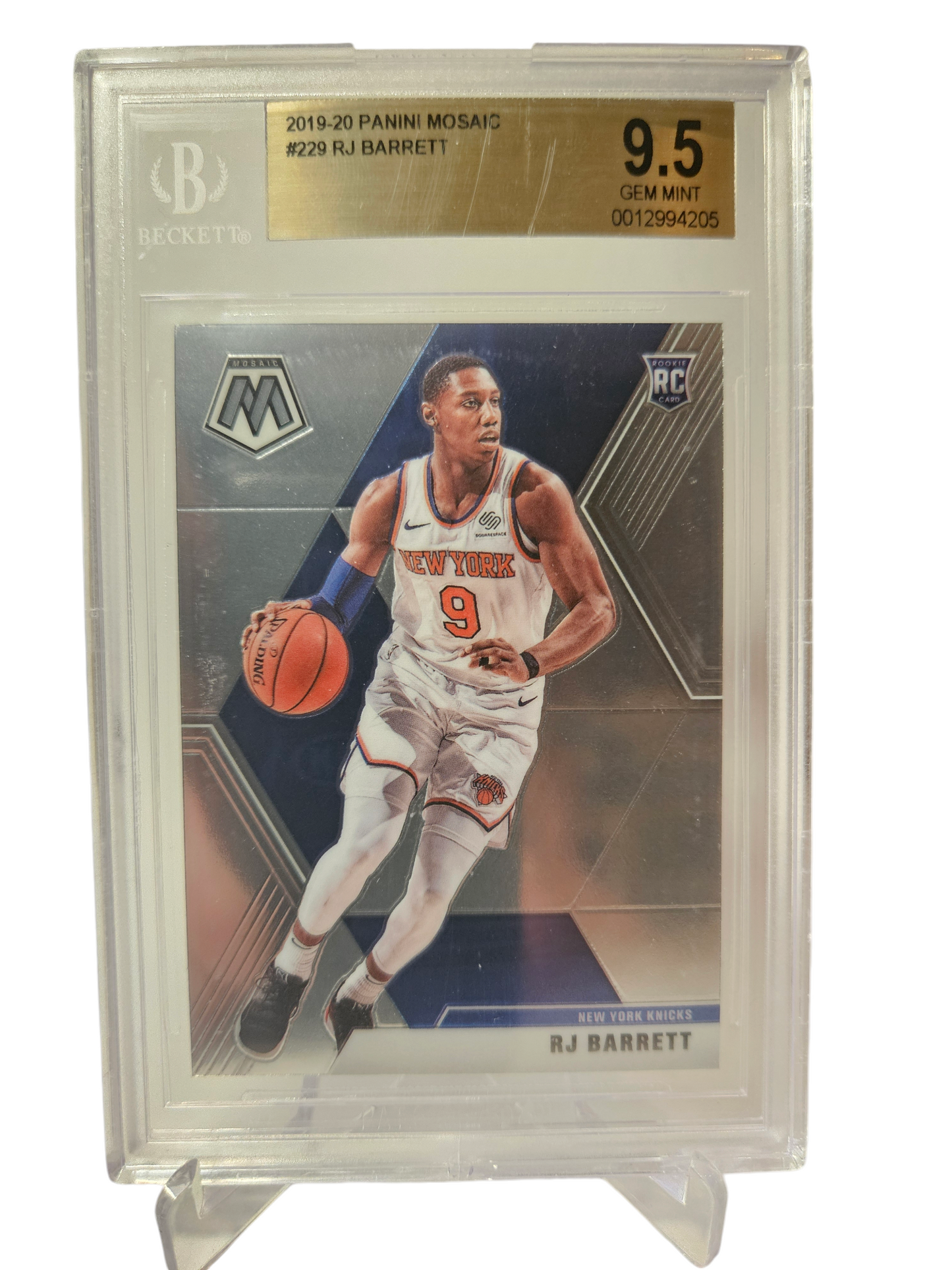 2019-20 Panini Mosaic #229 RJ Barrett Rookie Card BGS9.5 Gem Mint