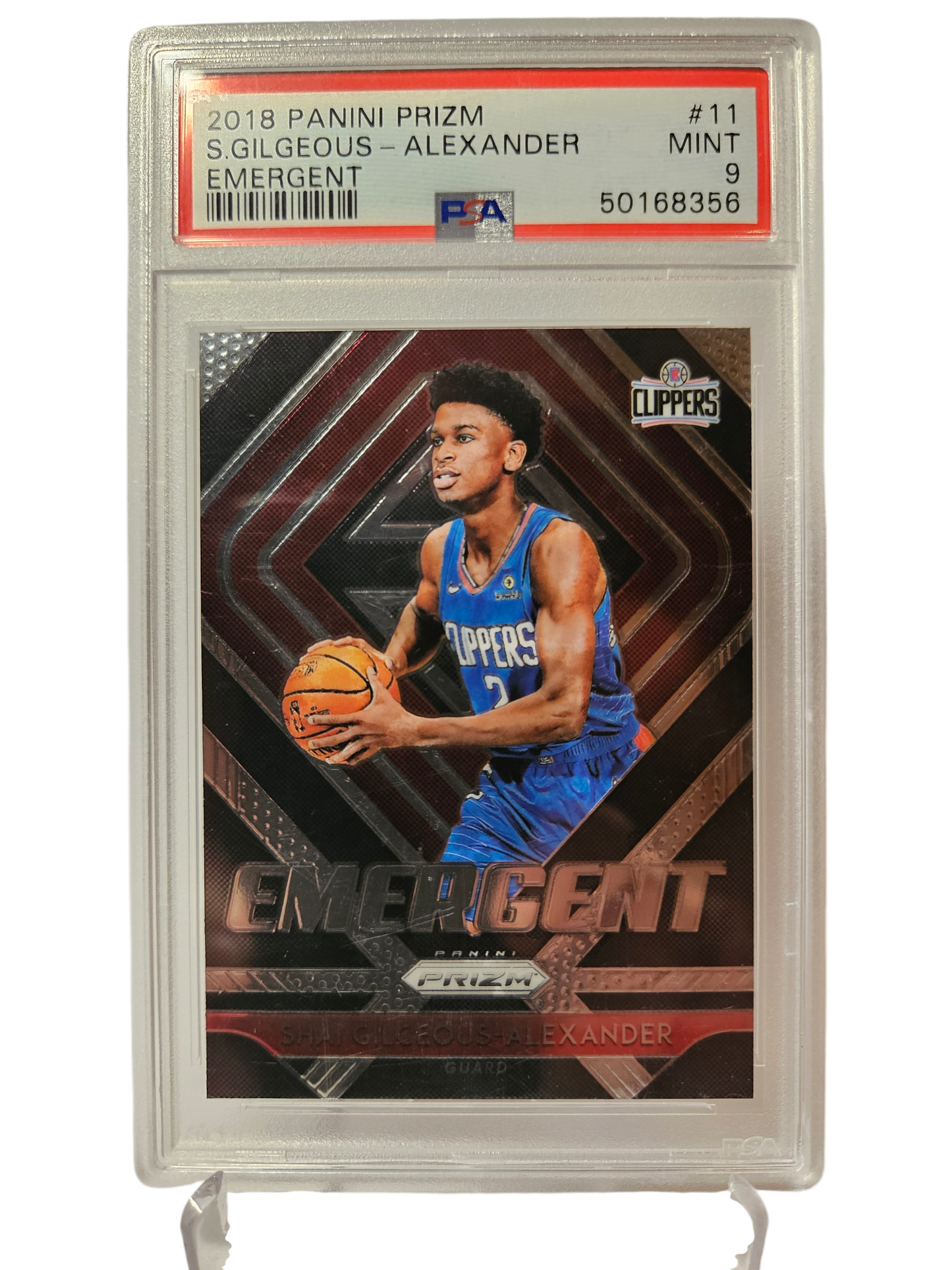 2018-19 Panini Prizim #11 Shai Gilgeous-Alexander Rookie Card Emergent PSA9 Mint