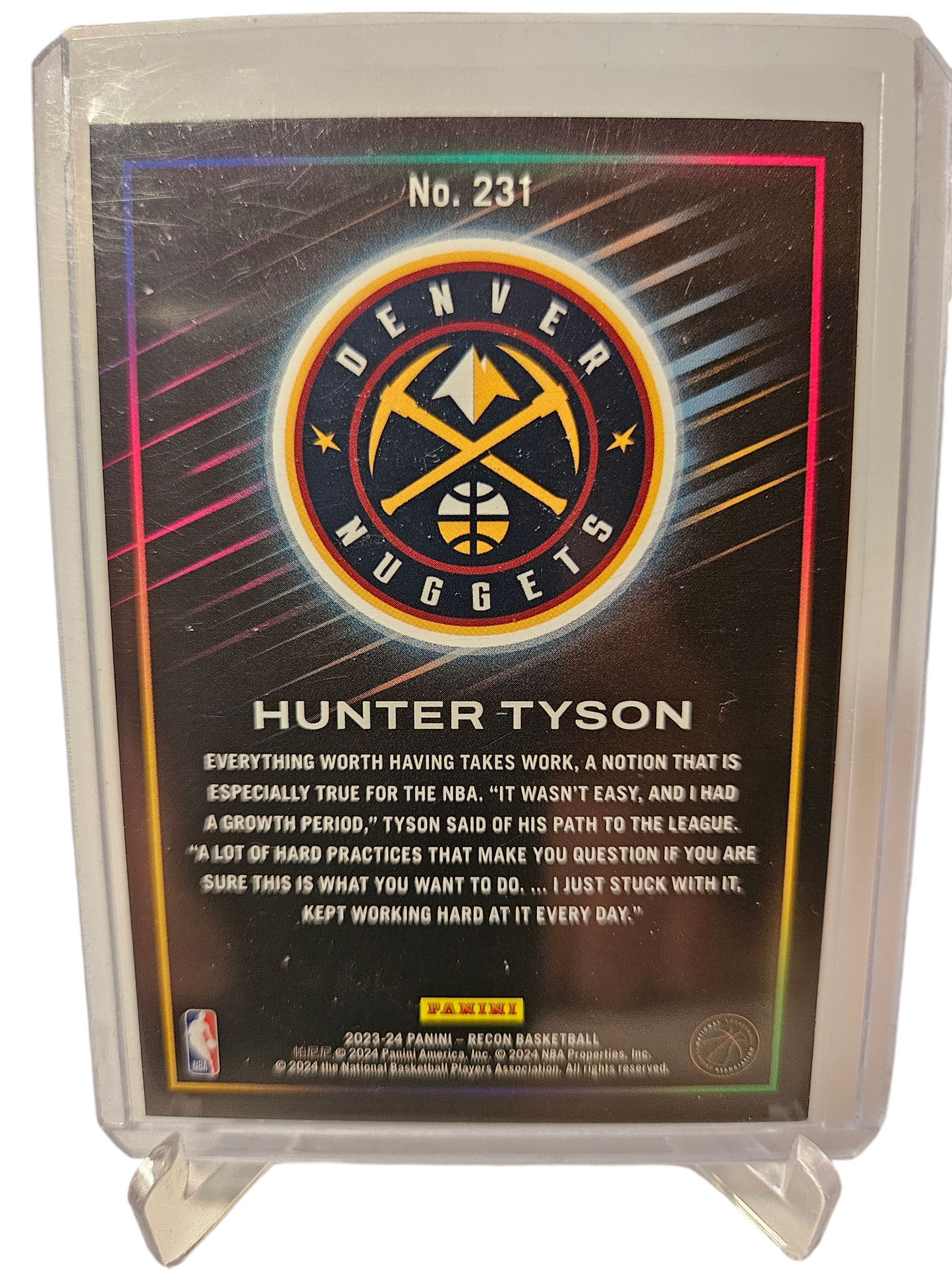 2023-24 Panini Recon #231 Hunter Tyson Rookie Card