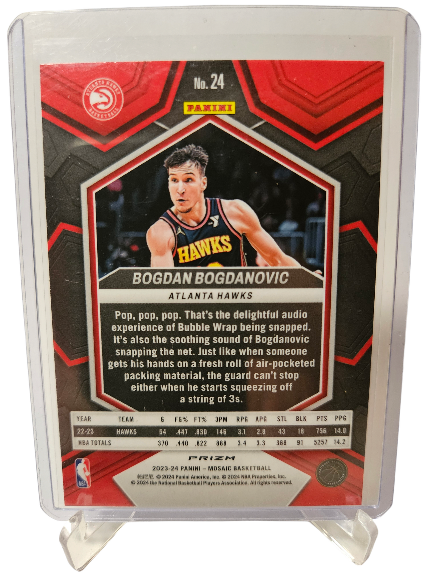 2023-24 Panini Mosaic #24 Bojan Bogdanovic Mosaic Prizm