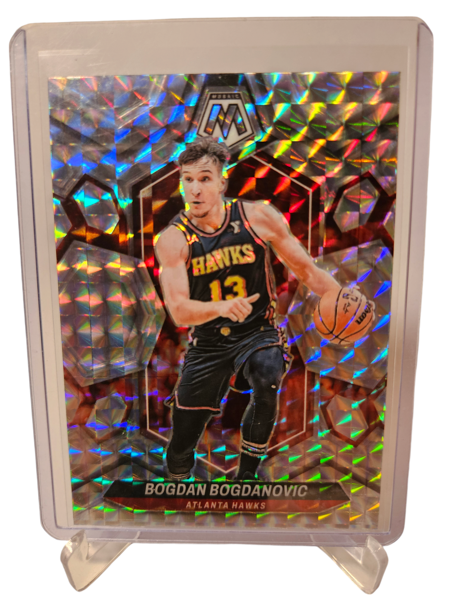 2023-24 Panini Mosaic #24 Bojan Bogdanovic Mosaic Prizm