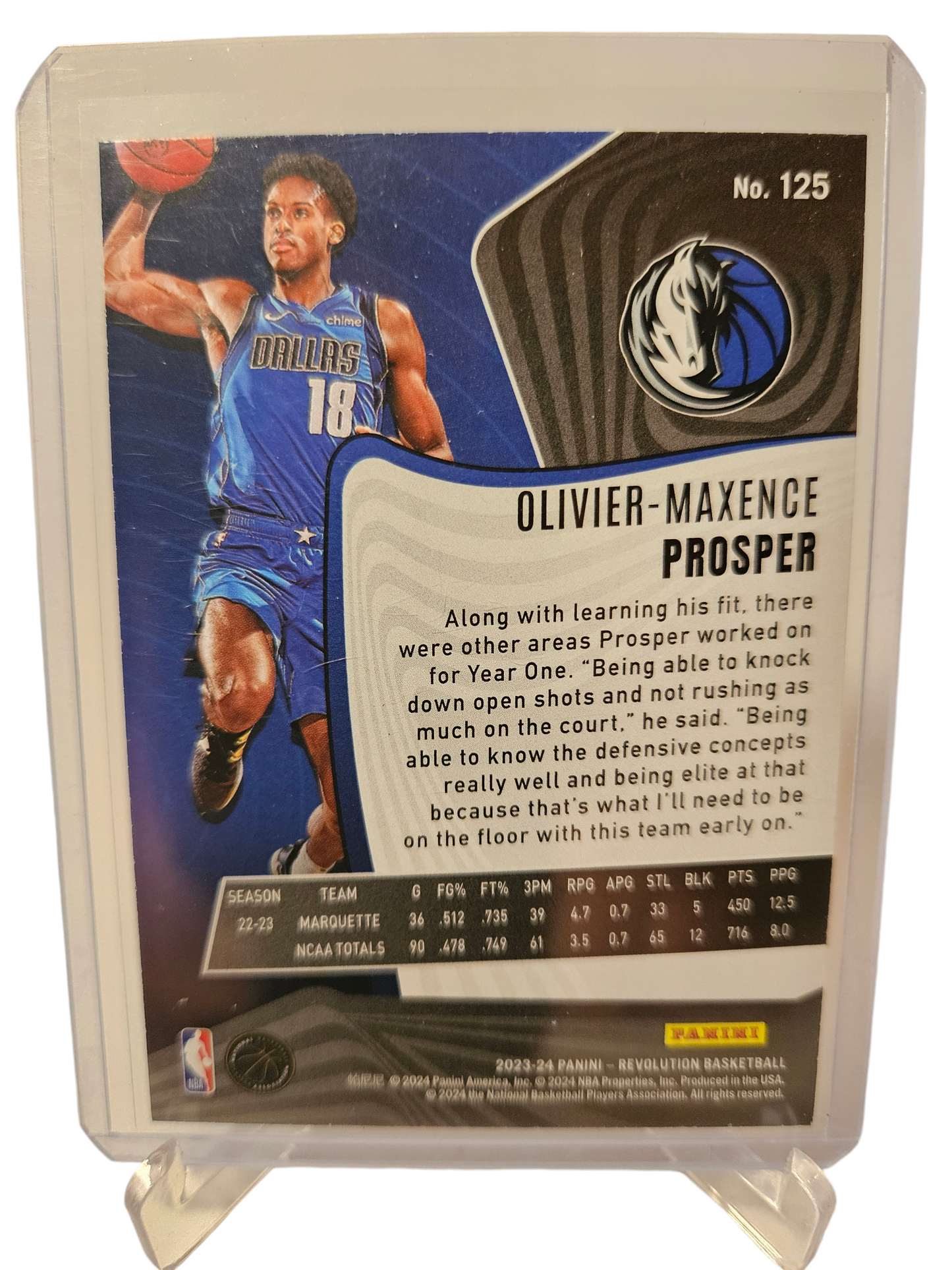 2023-24 Panini Revolution #125 Oliver-Maxence Prosper Rookie Card