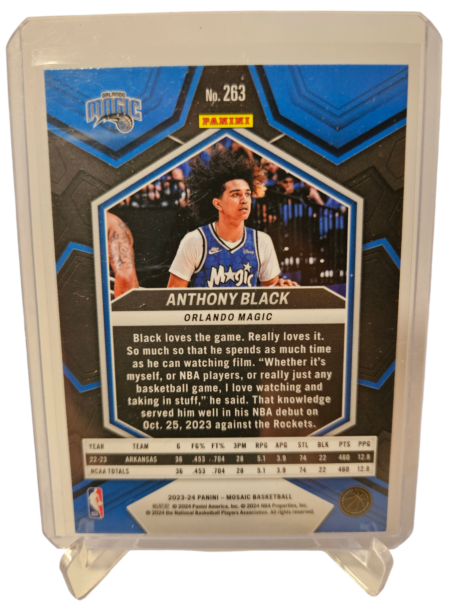 2023-24 Panini Mosaic #263 Anthony Black Rookie Card NBA Debut