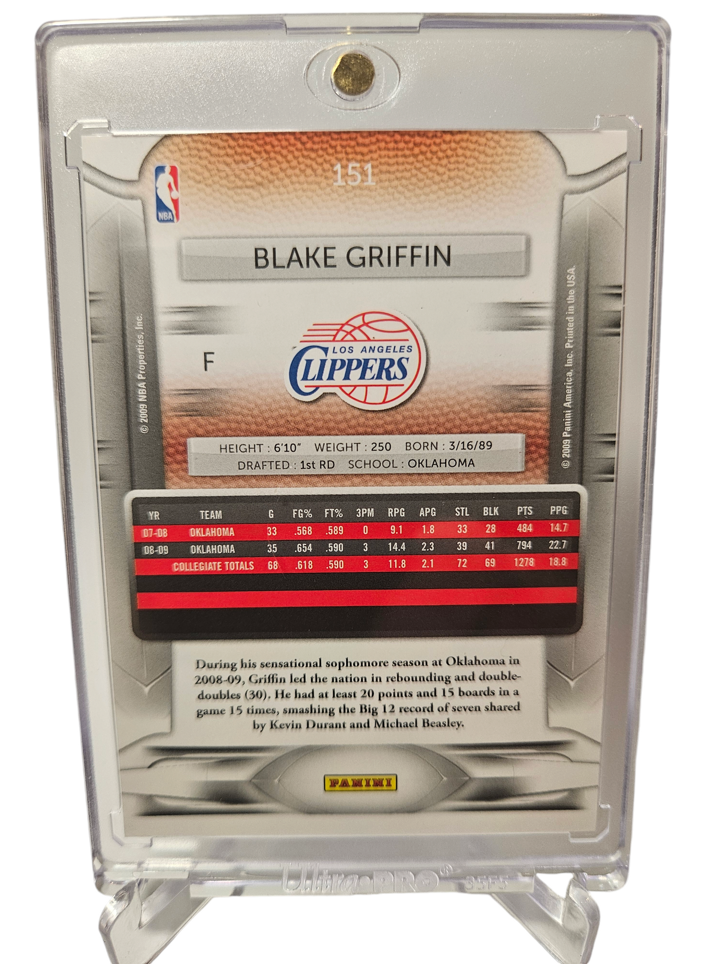 2009 Panini Prestige #151 Blake Griffin Rookie Card