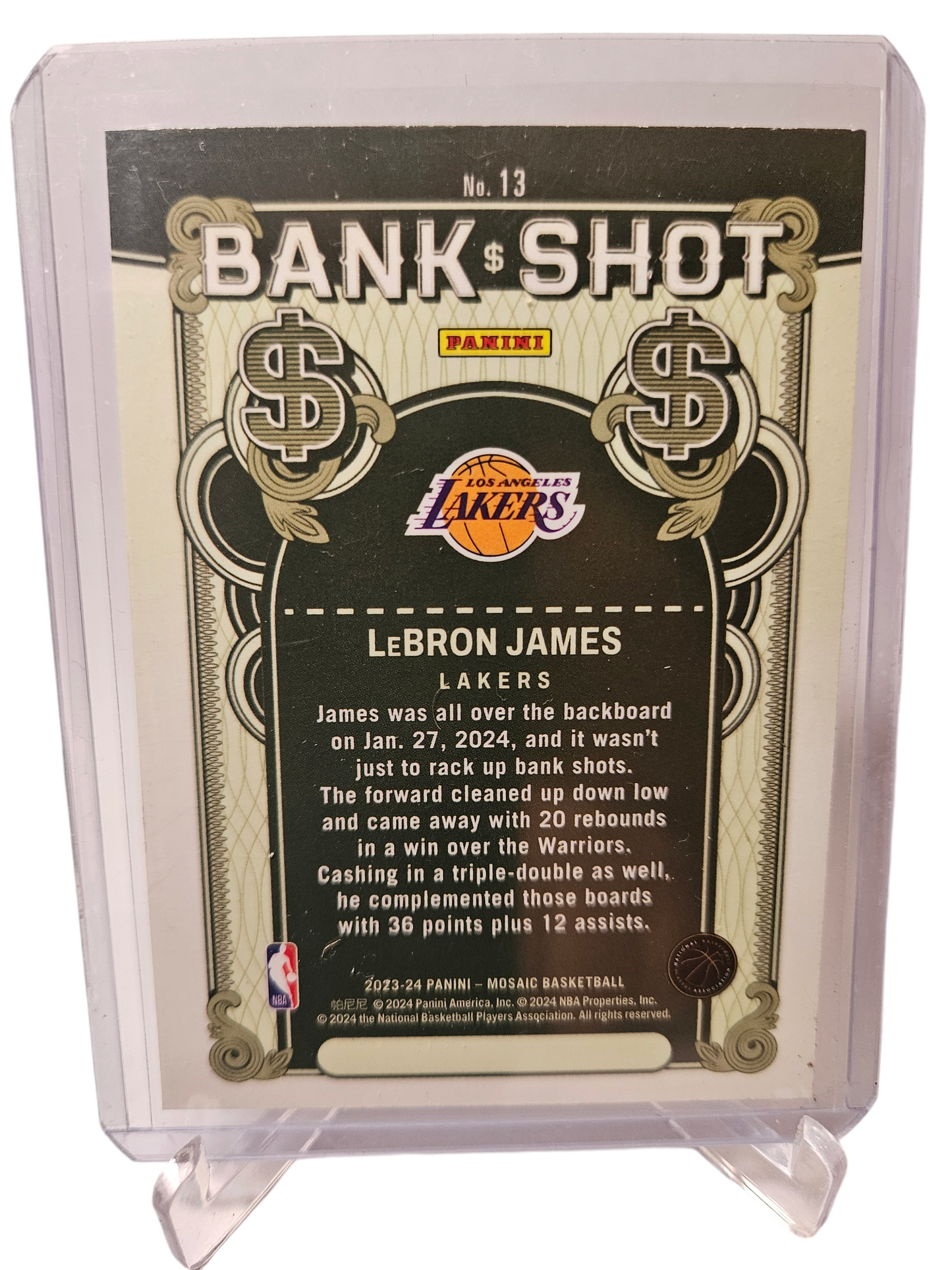 2023-24 Panini Mosaic #13 Lebron James Bank Shot