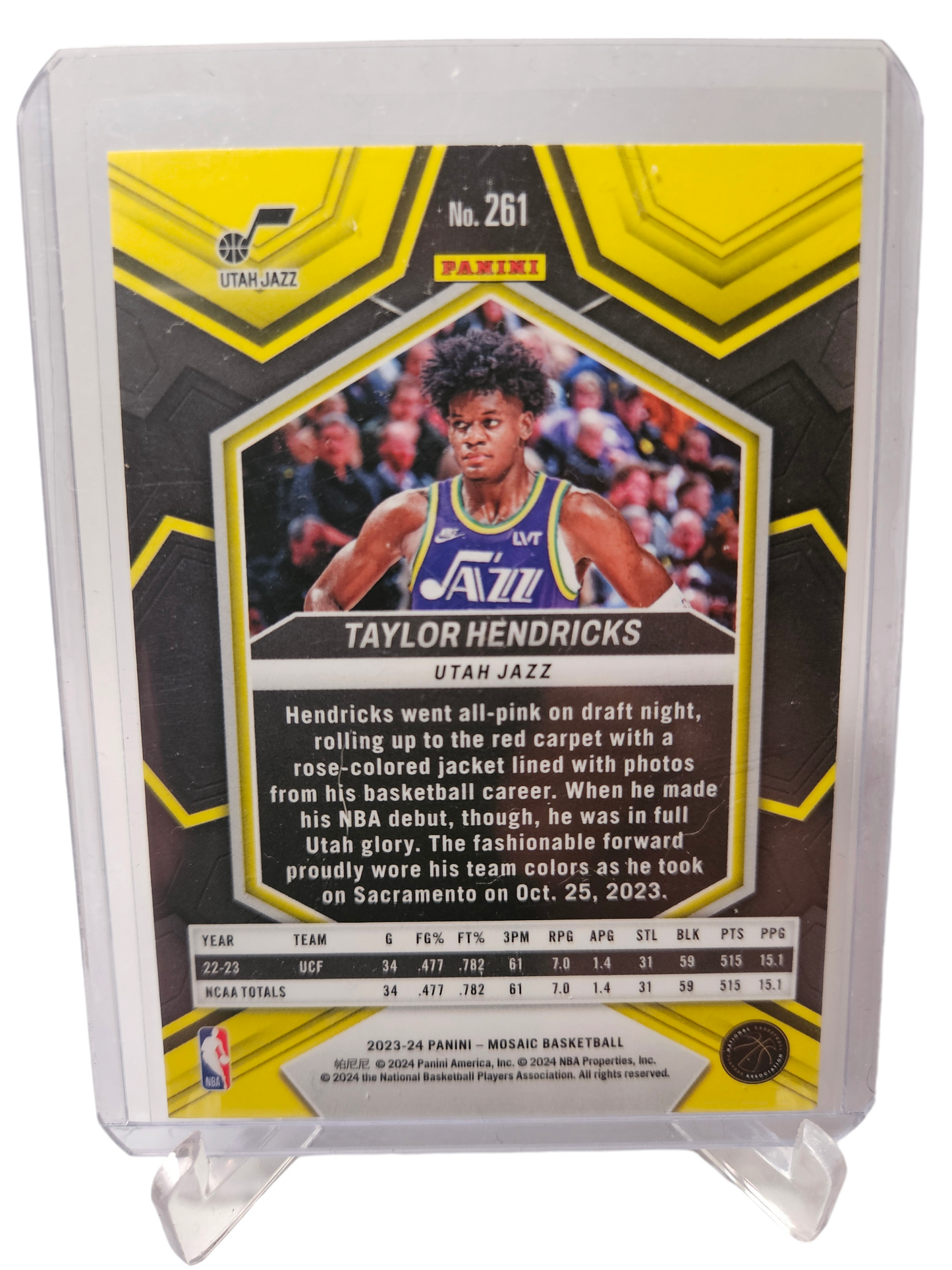 2023-24 Panini Mosaic #261 Taylor Hendricks Rookie Card NBA Debut