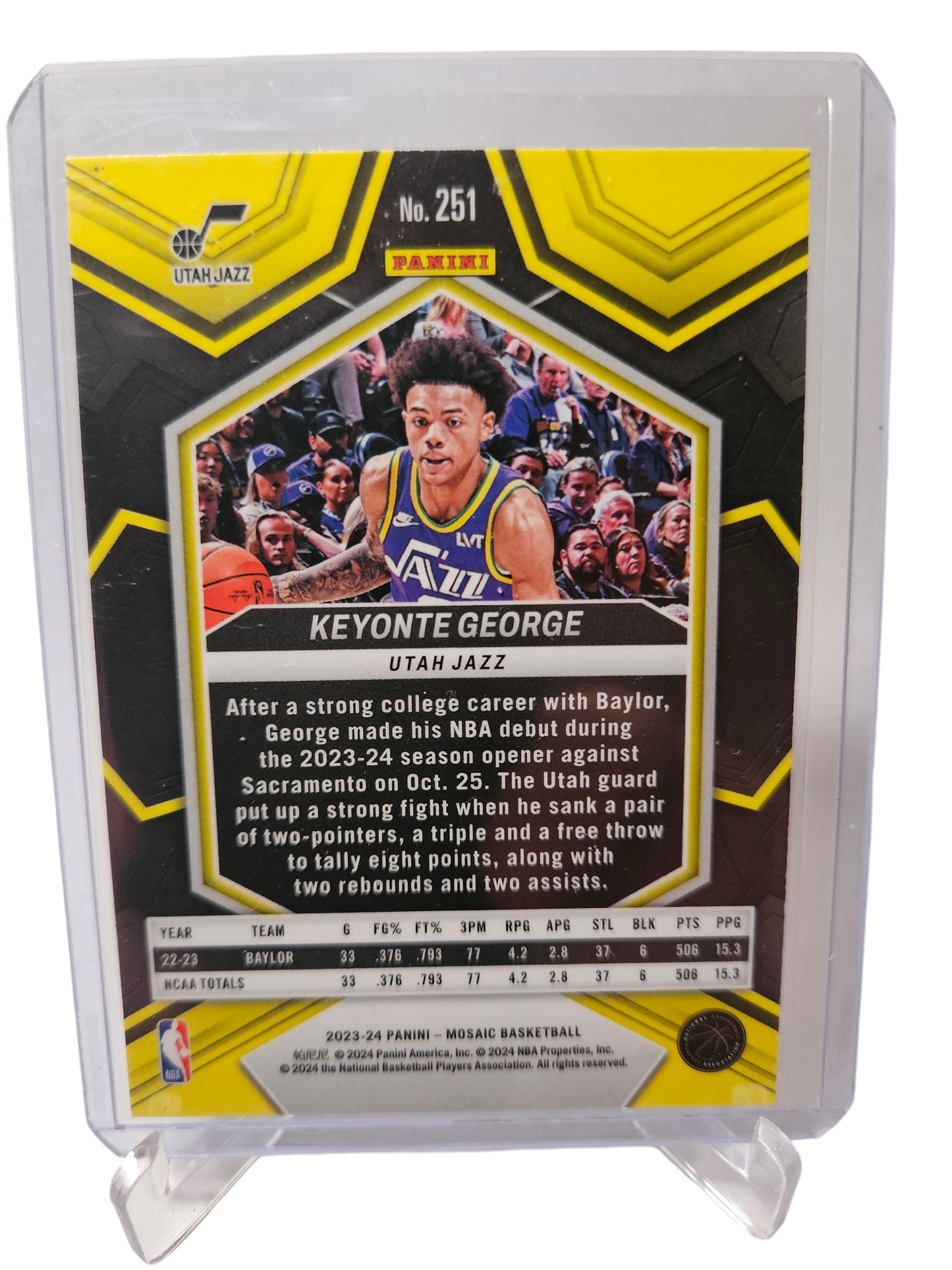 2023-24 Panini Mosaic #251 Keyonte George Rookie Card NBA Debut