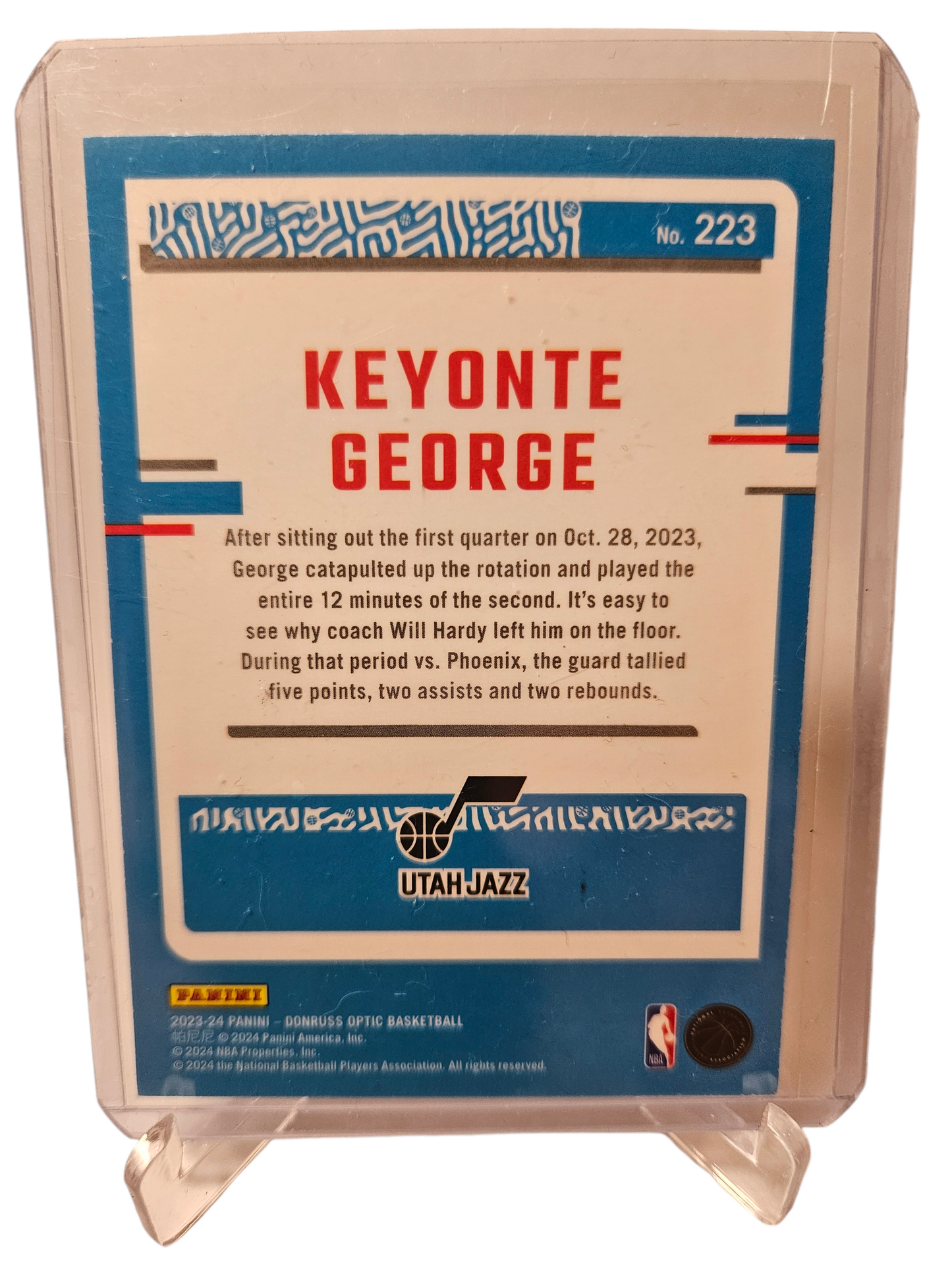 2023-24 Panini Donruss Optic #223 Keyonte George Rookie Card Rated Rookie